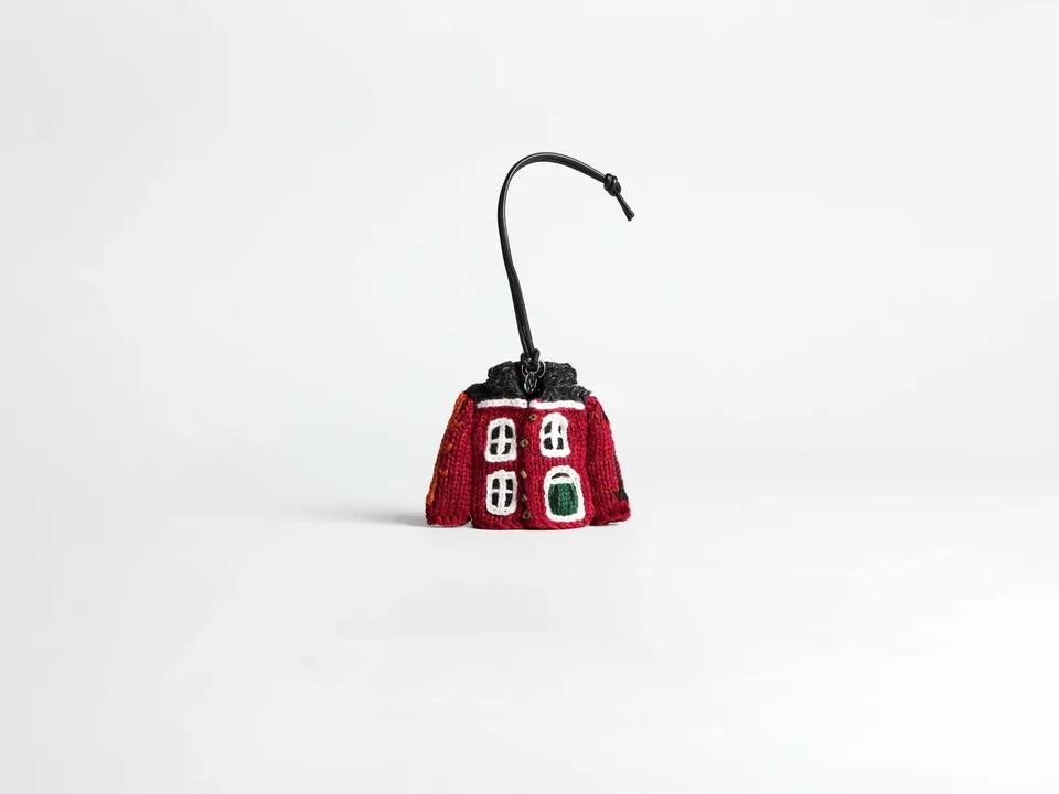 J.W.Anderson Cardigan Taschenanhänger Rot Wolle Bag Charm