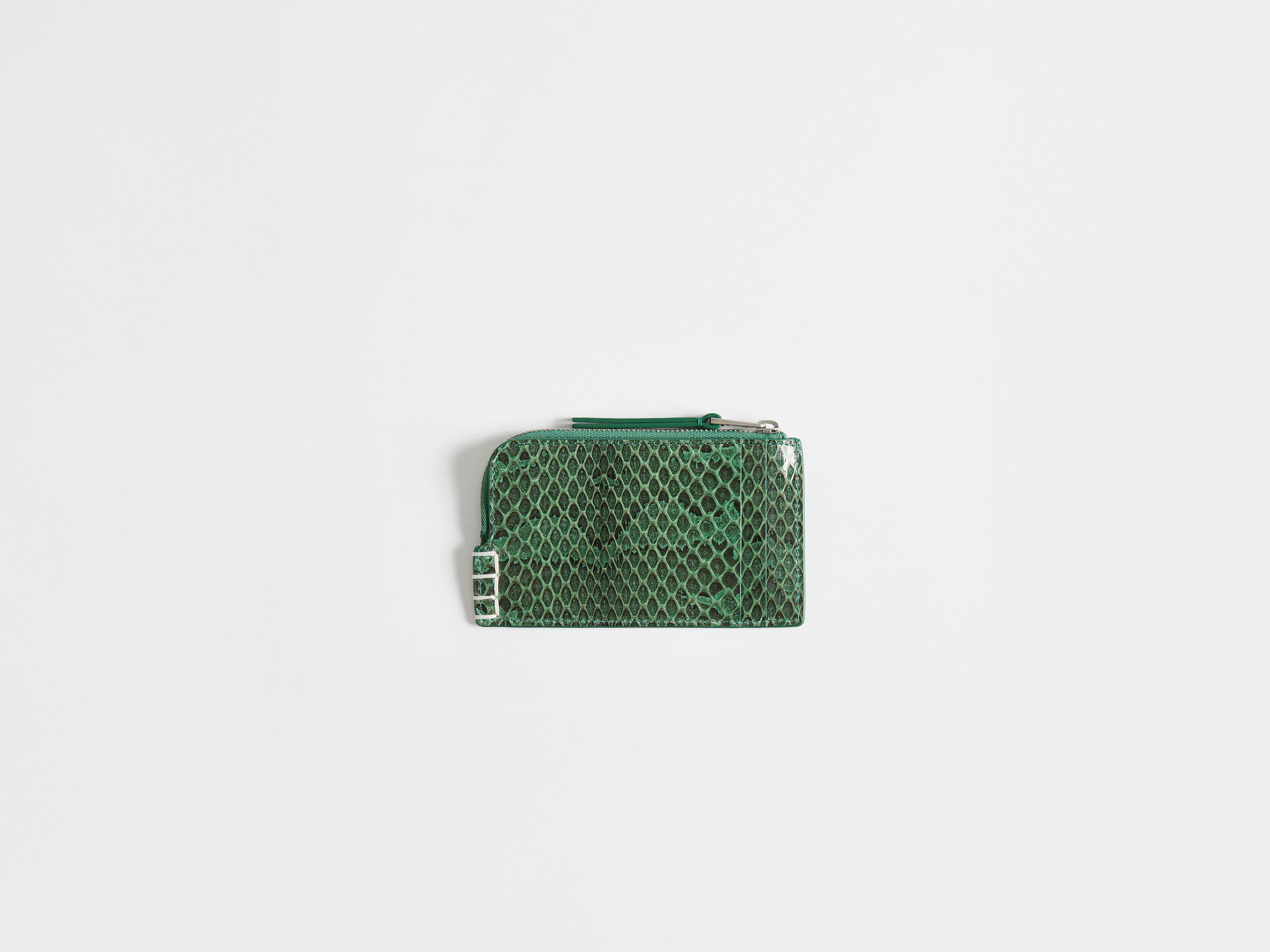 J.W.Anderson Loafer Zip Wallet Pine Green Leder Schlangenoptik