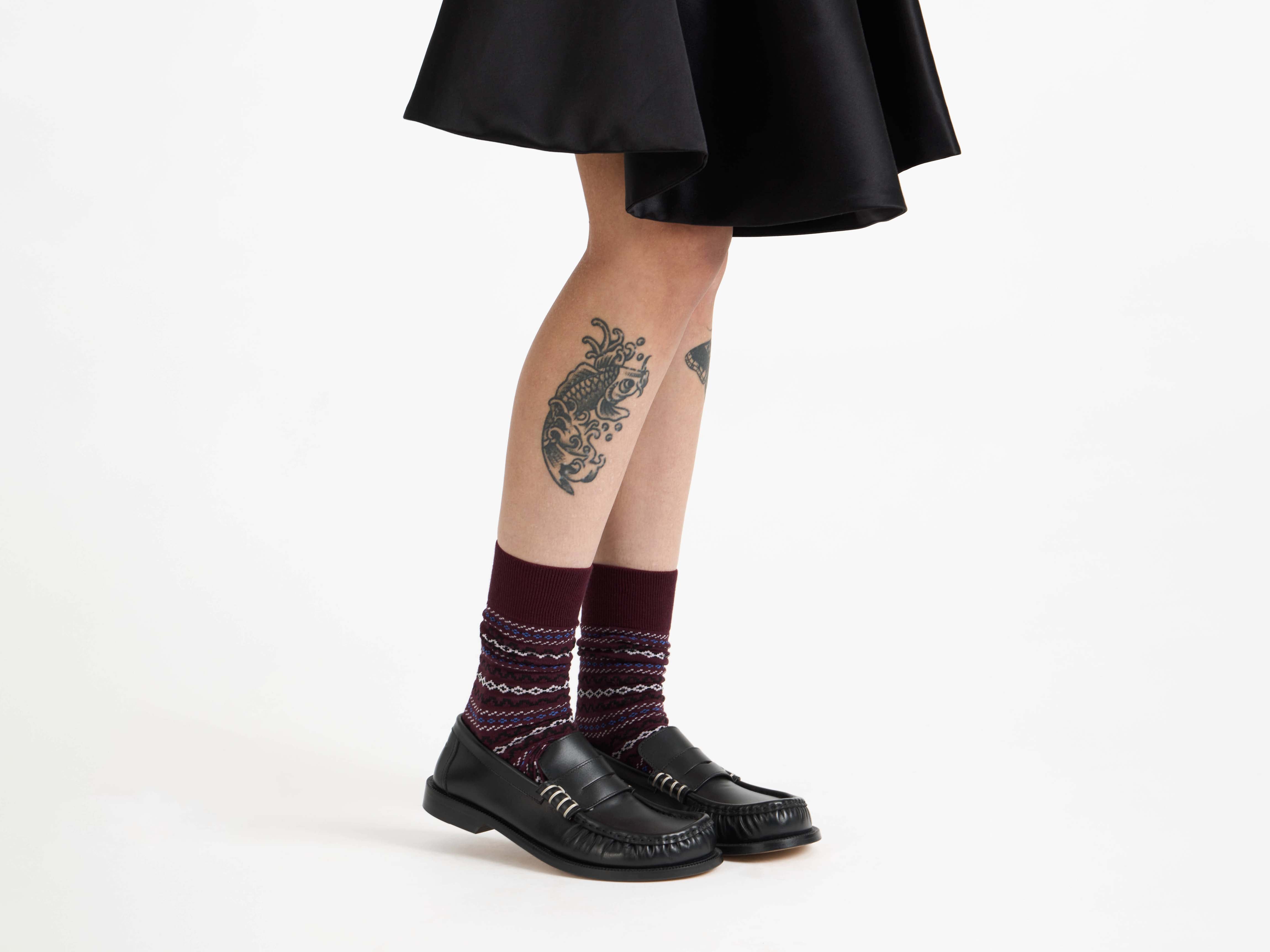 J.W.Anderson Fairisle Socken Schwarz Jacquard