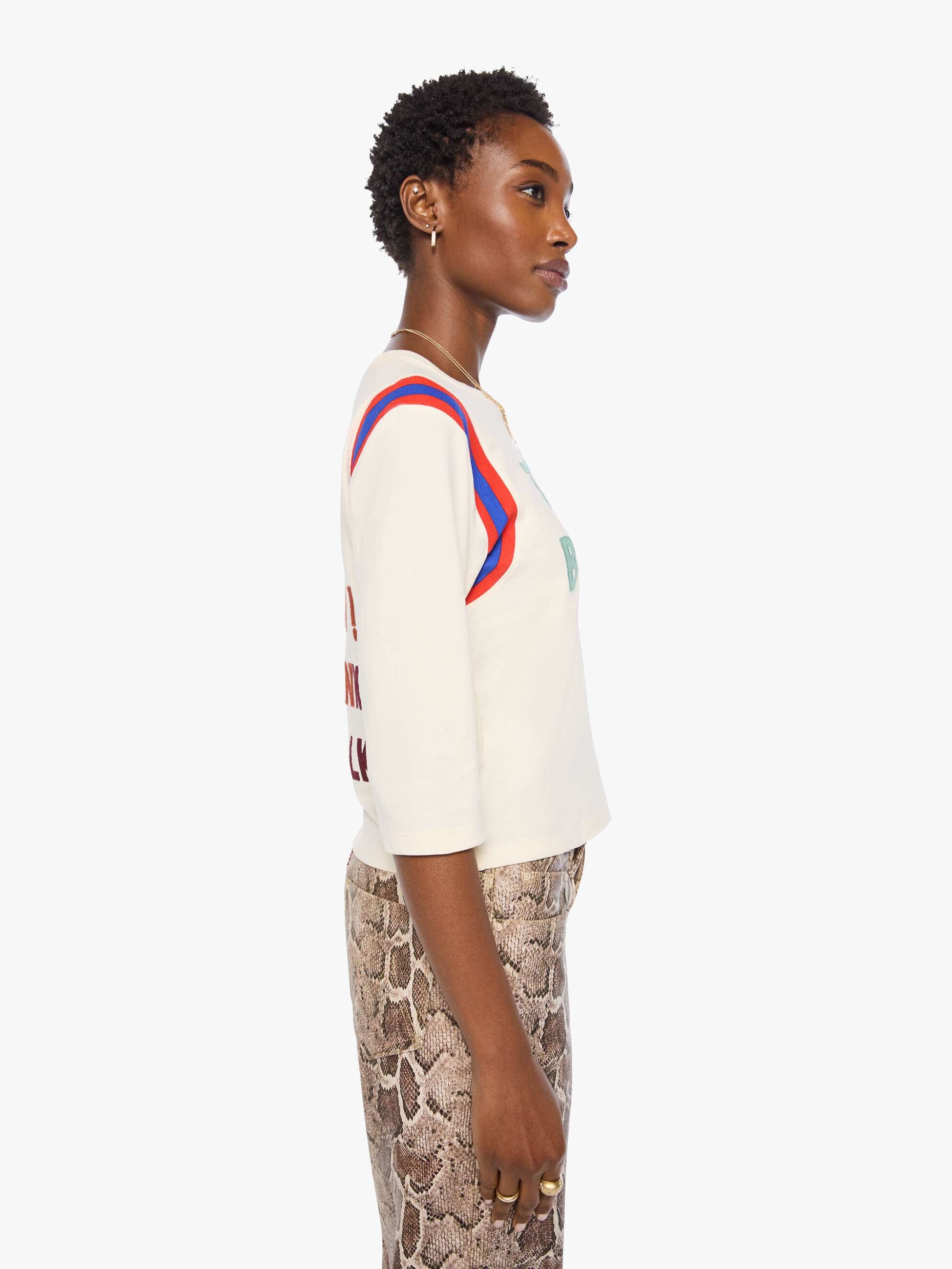Mother The Better Half Insert T-Shirt Trail Blazer Creme