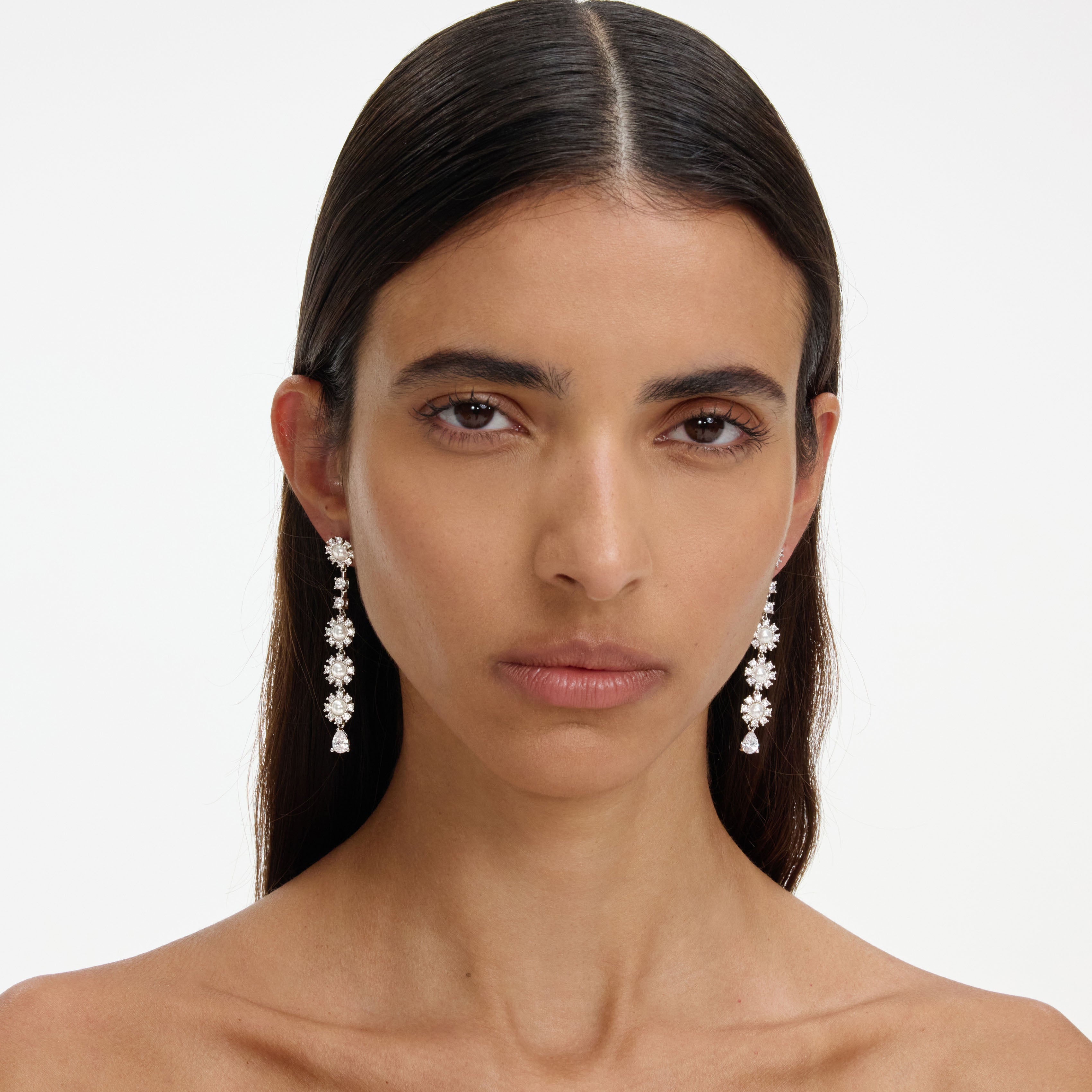 Self Portrait Jewellery Ohrringe Silber Perle Kristall