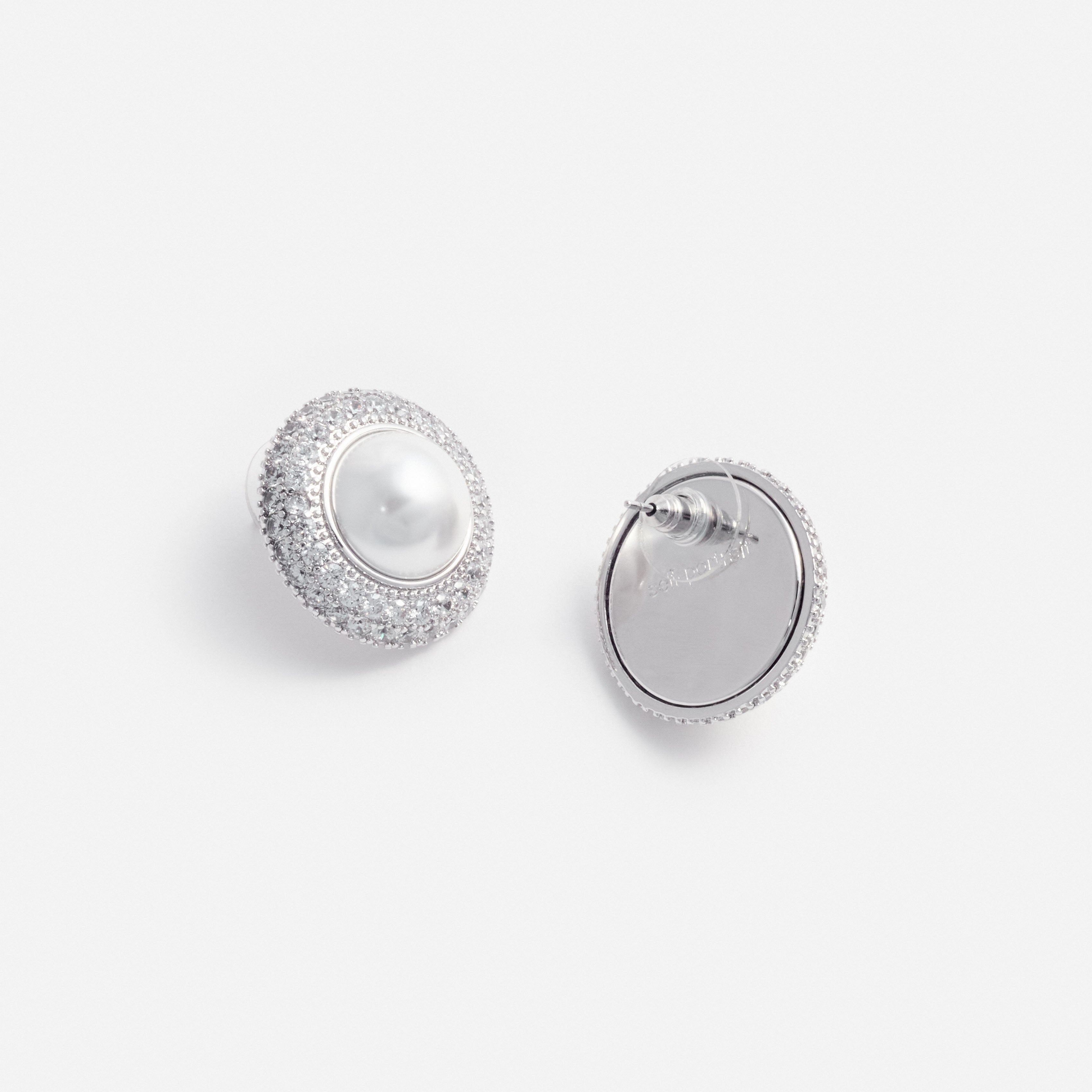 Self Portrait Small Crystal Pearl Earrings Perlenohrstecker