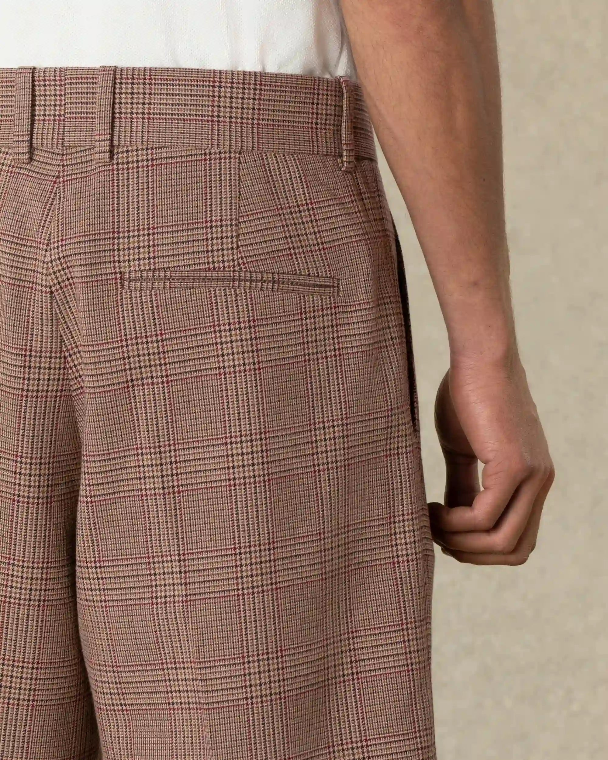Drôle De Monsieur Prince Of Wales Tailored Shorts braun Wolle
