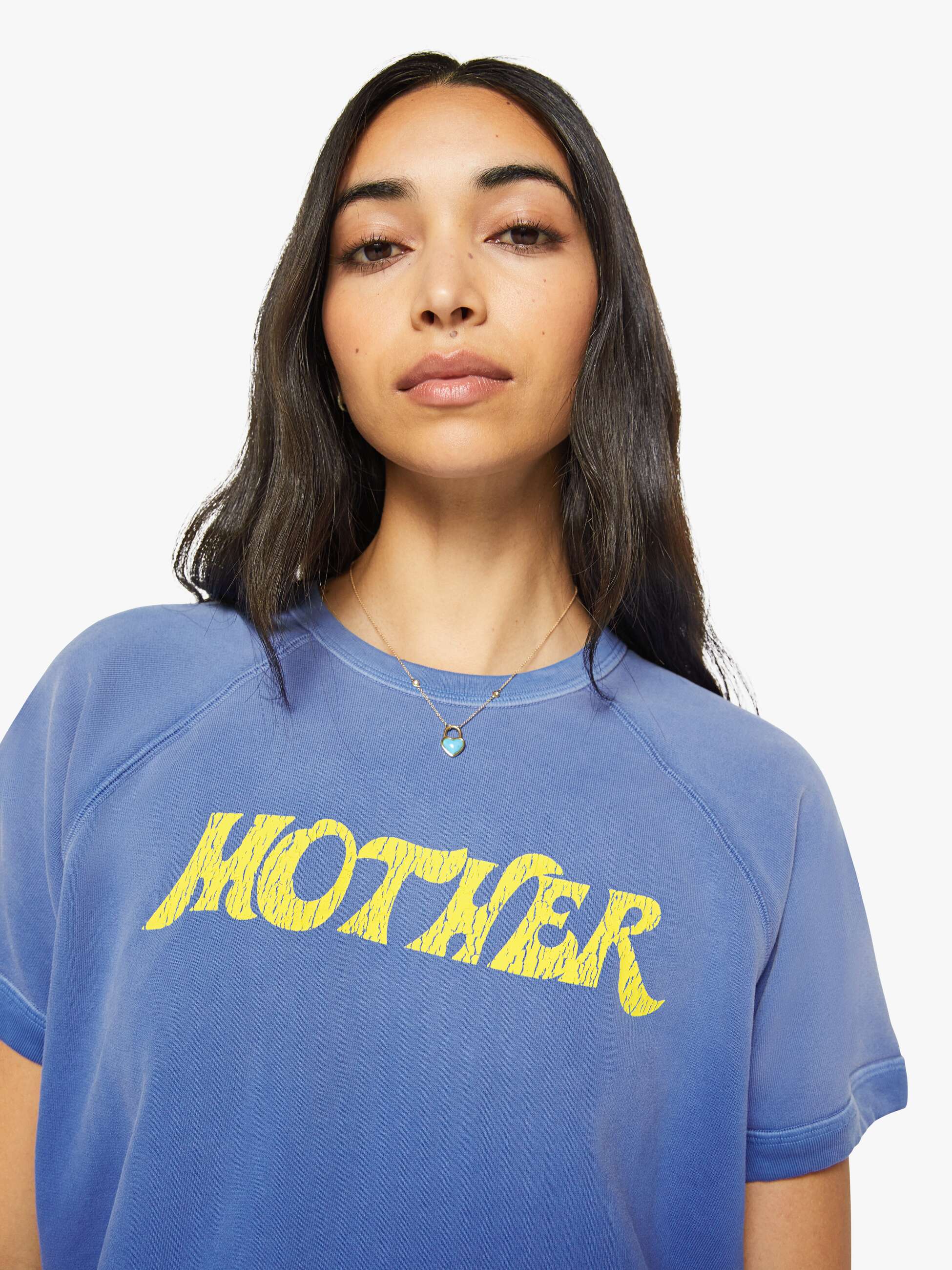 MOTHER Concert Sweatshirt Swirl Blau Kurzarm