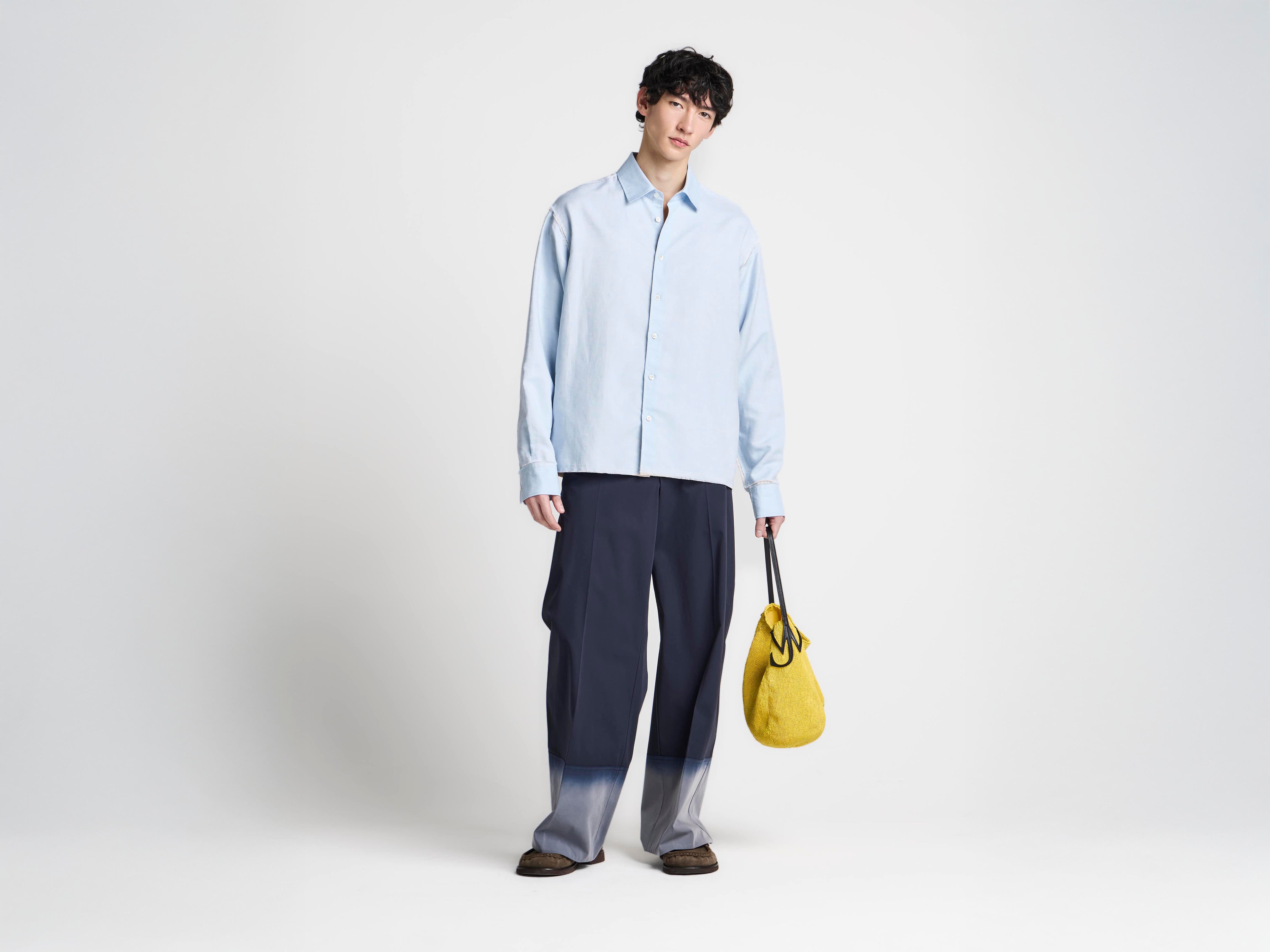J.W.Anderson Raw Edge Shirt Hemd Hellblau Herren Leinen