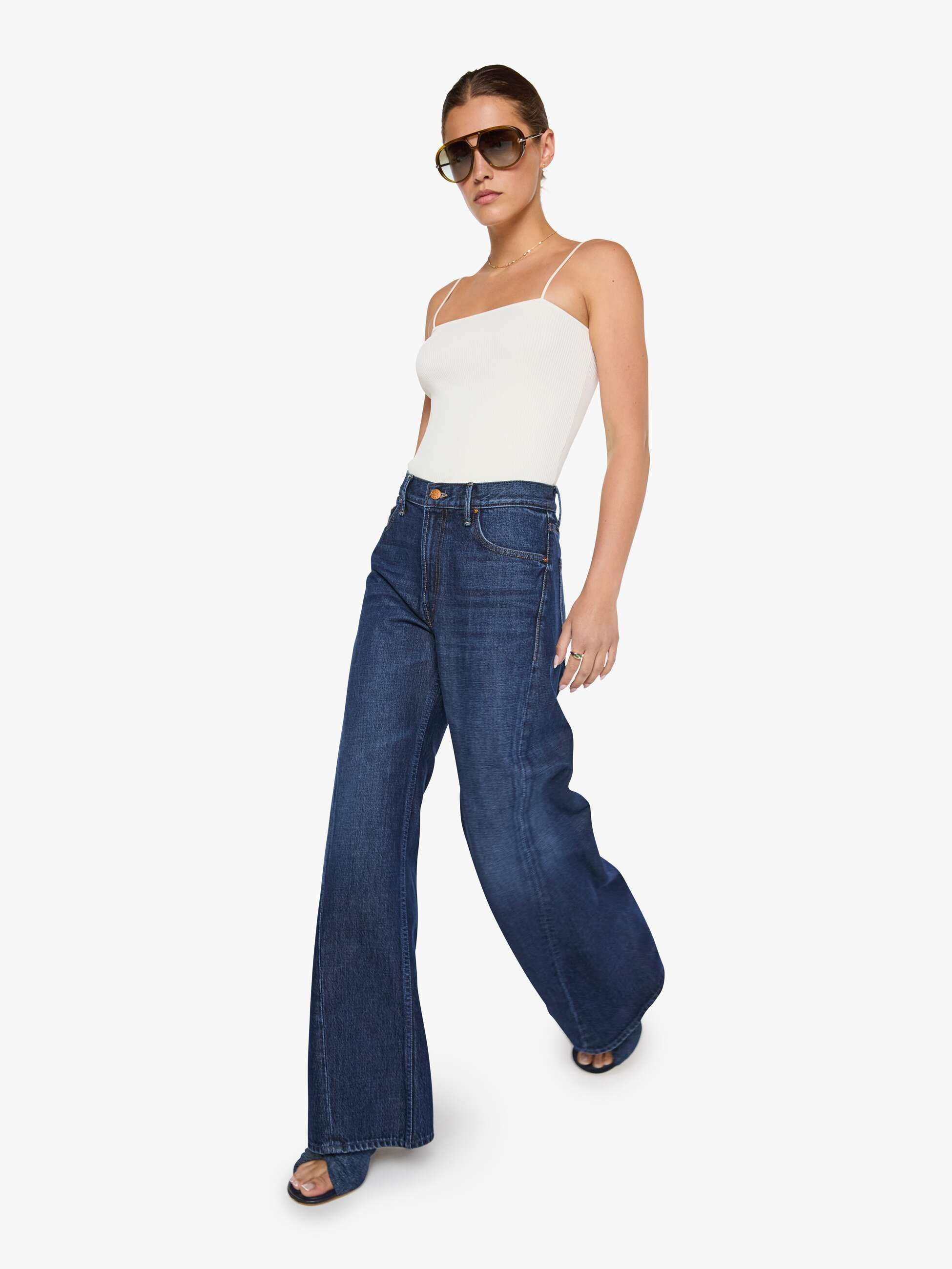 Mother SNACKS Lemon Twist Jeans Fresh Squeezed Dunkelblau