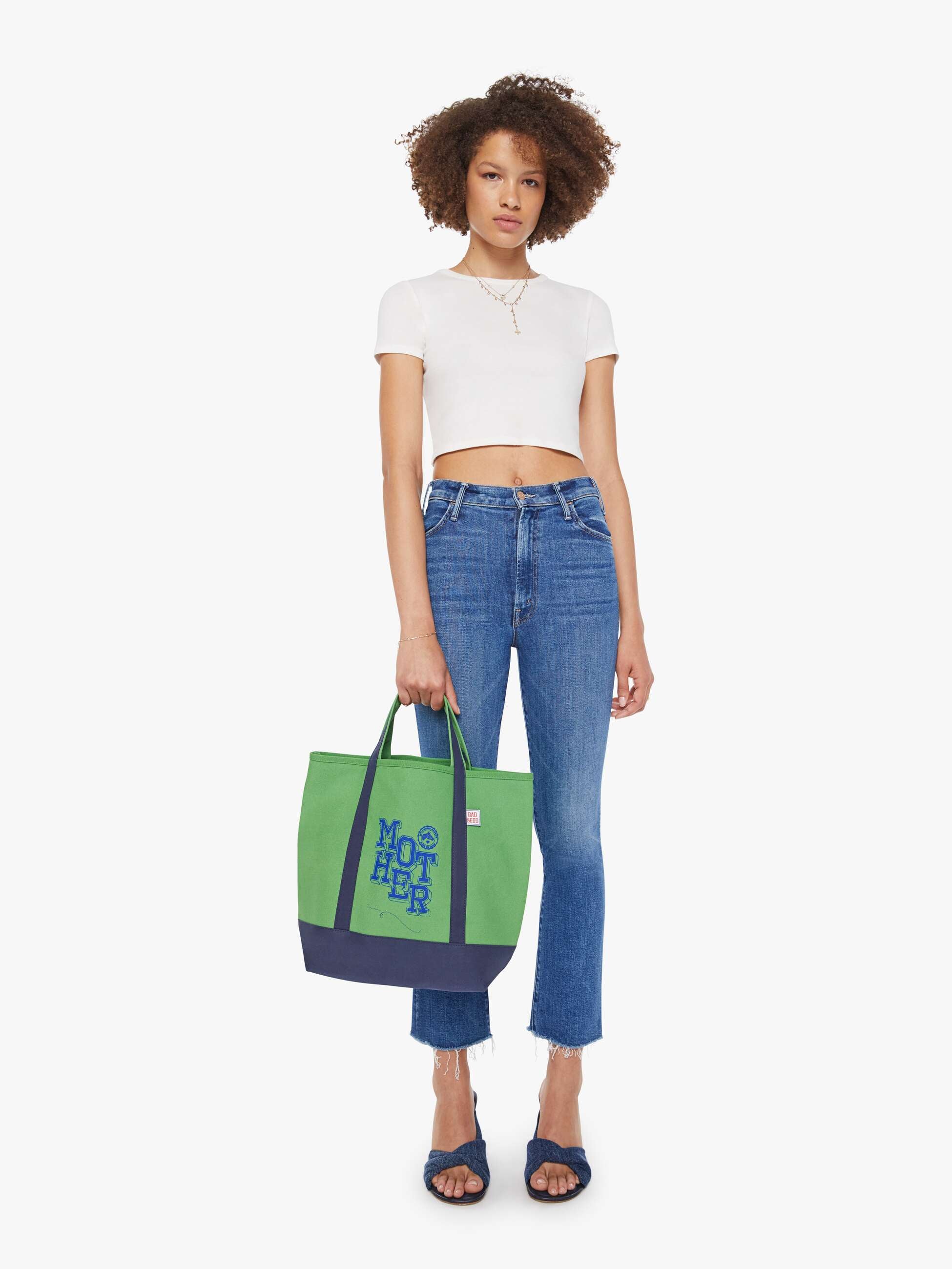 Mother The Canvas Tote Tasche Kelly Green Cobalt O/S