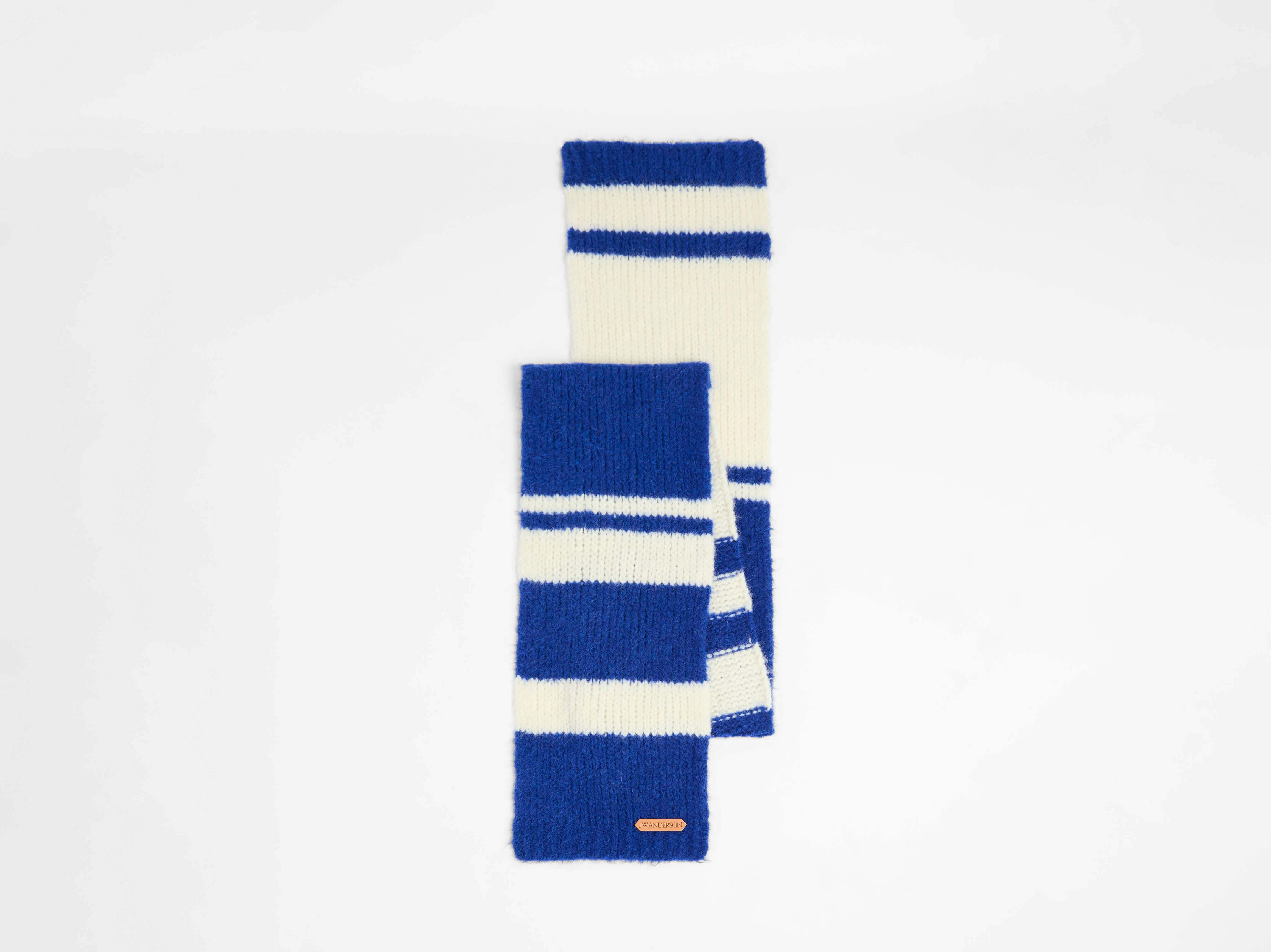 J.W.Anderson Striped Schal Royal Blue Alpaka
