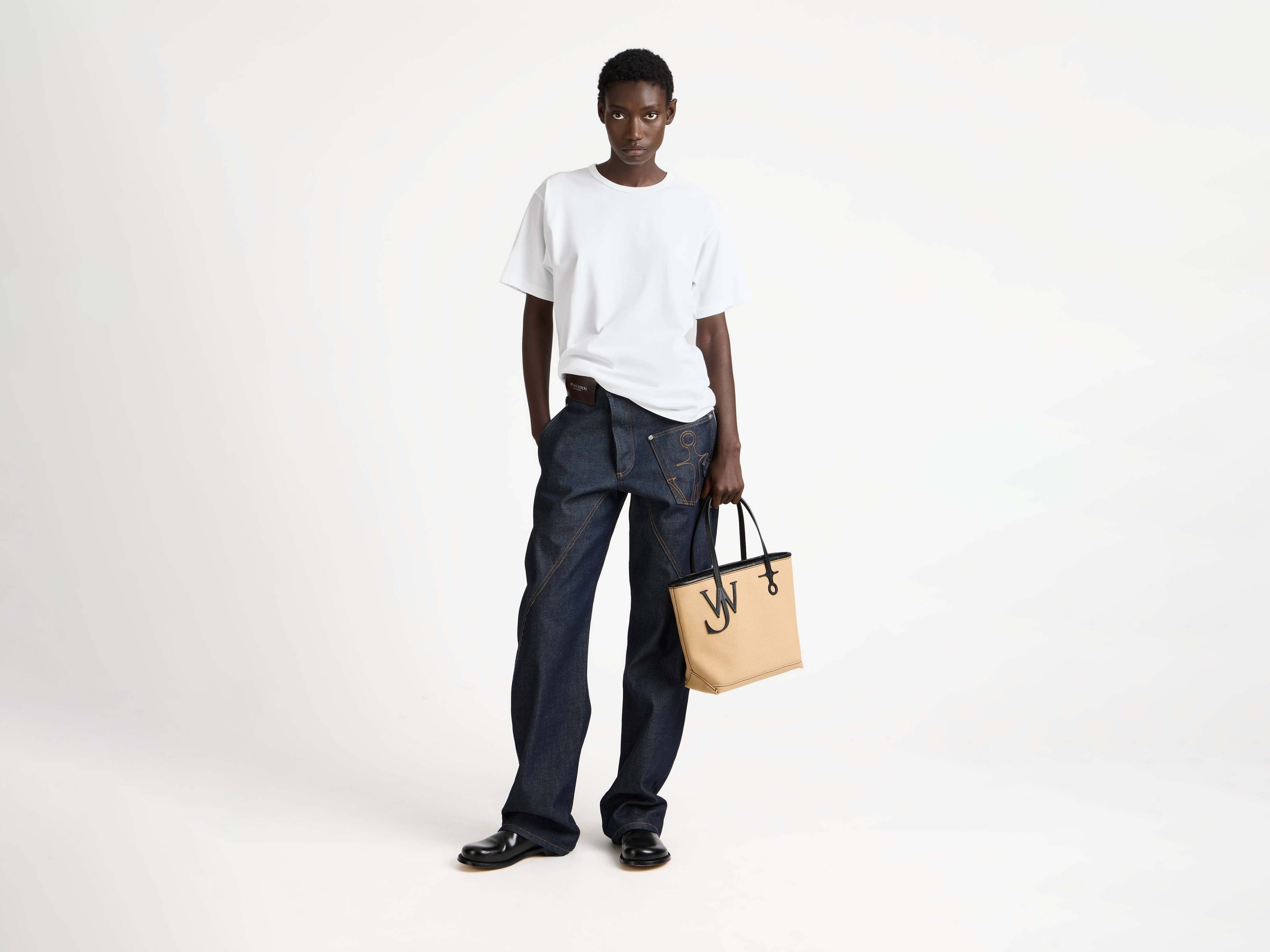 J.W.Anderson Anchor Tote Tasche Beige Canvas Leder Small