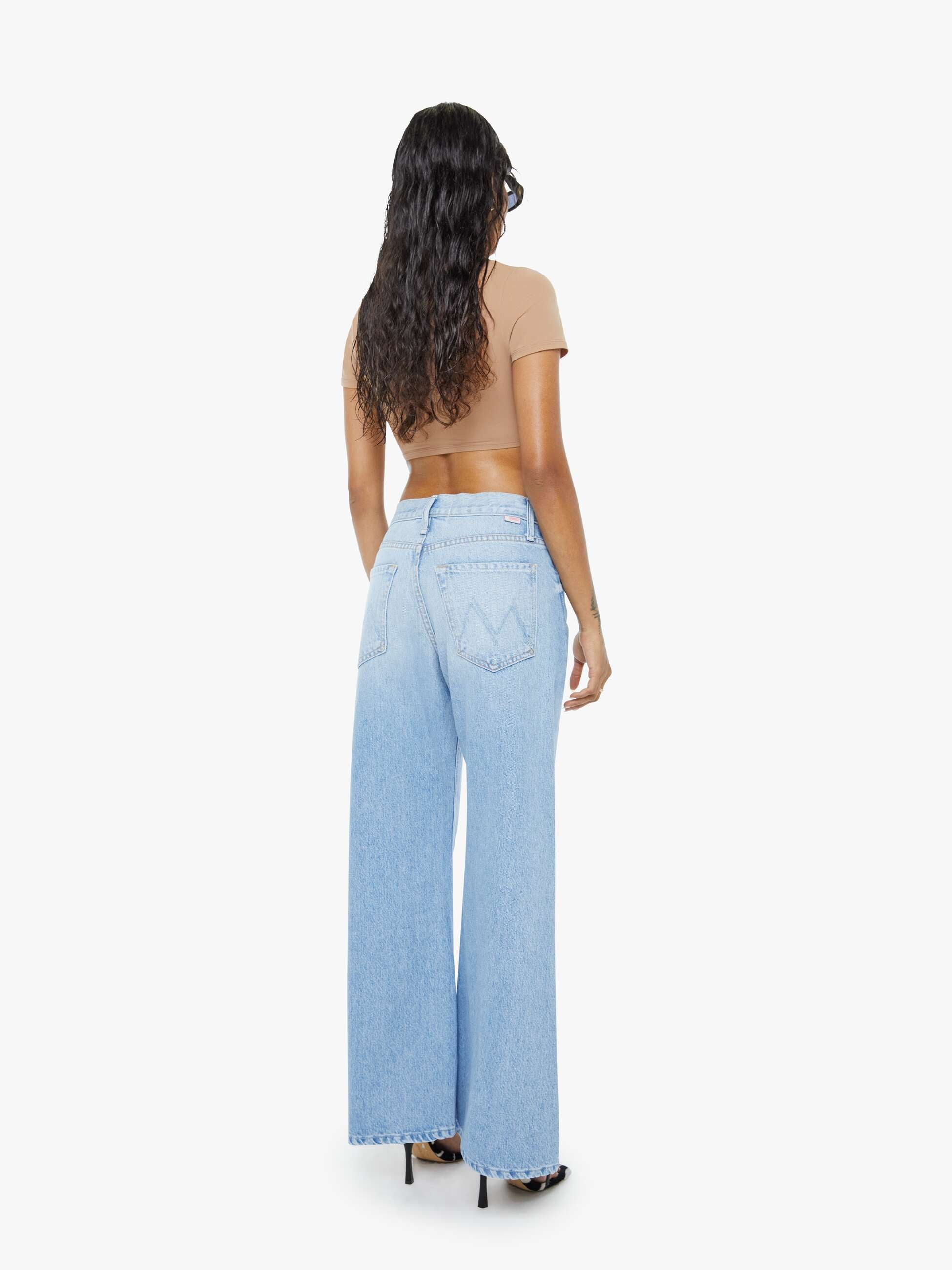 Mother Lil Lemon Twist Sneak Petite Wide Leg Jeans Munchies