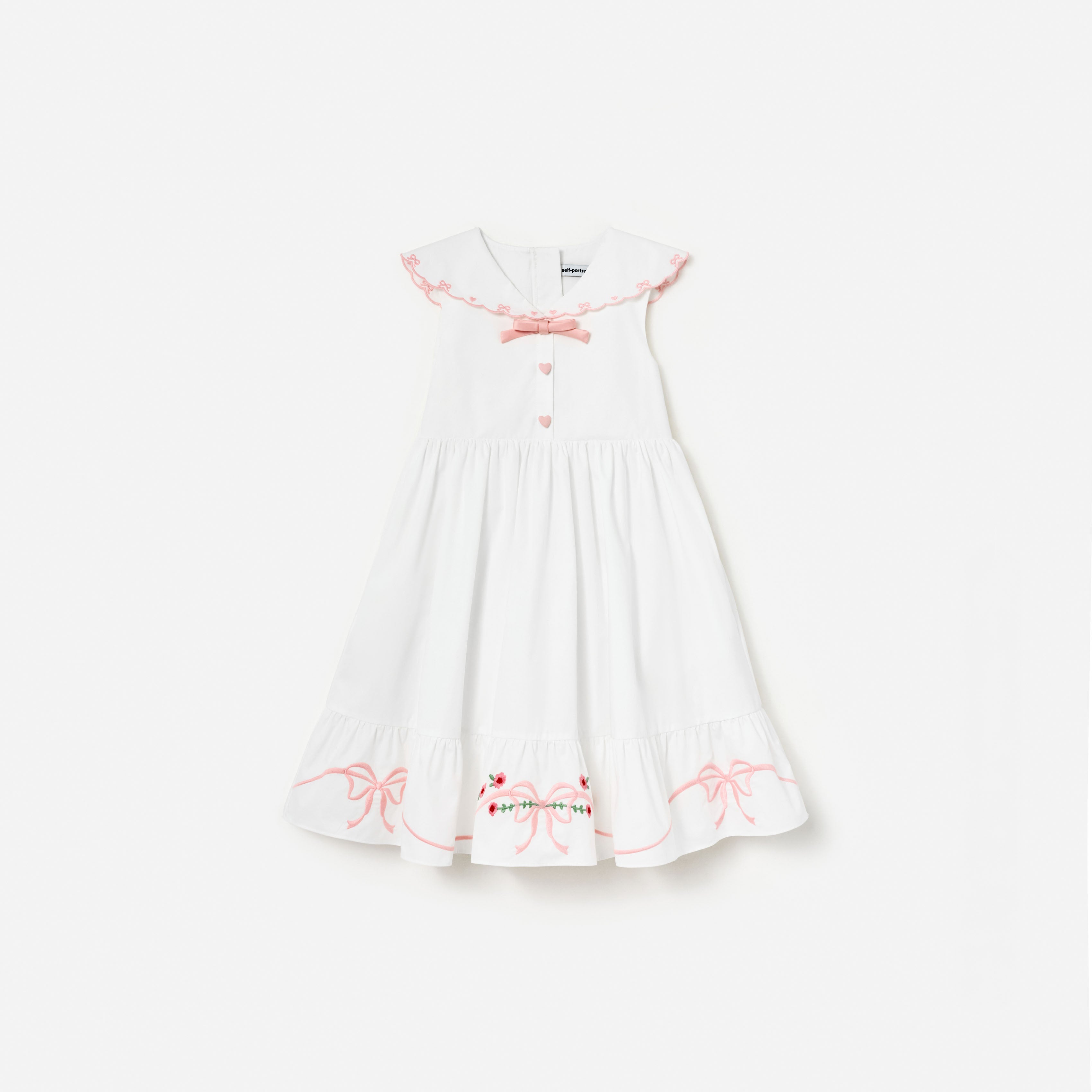 Self Portrait Cotton Bow Kinderkleid weiß