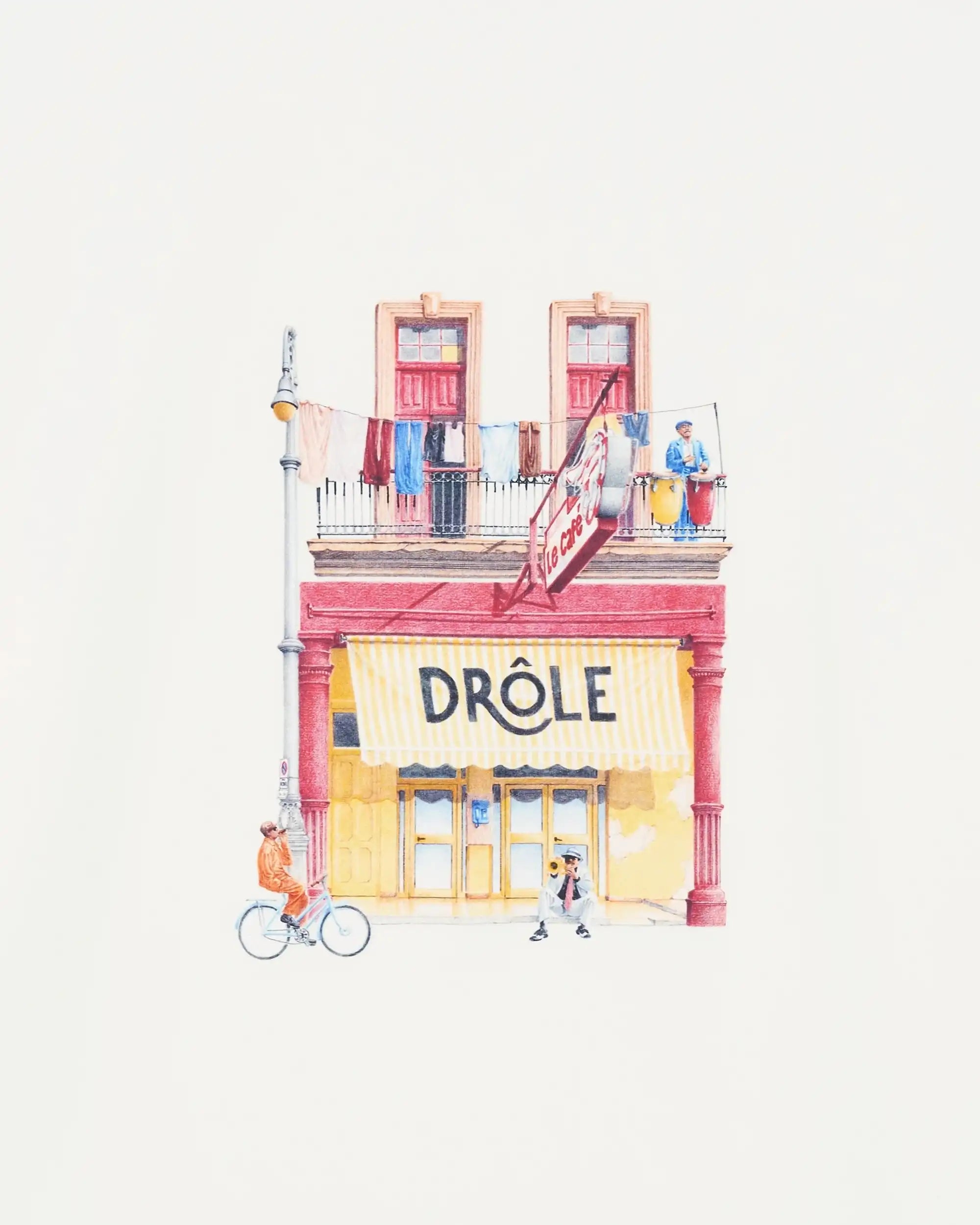 Drôle De Monsieur T-Shirt Drôle Café T-Shirt Off White