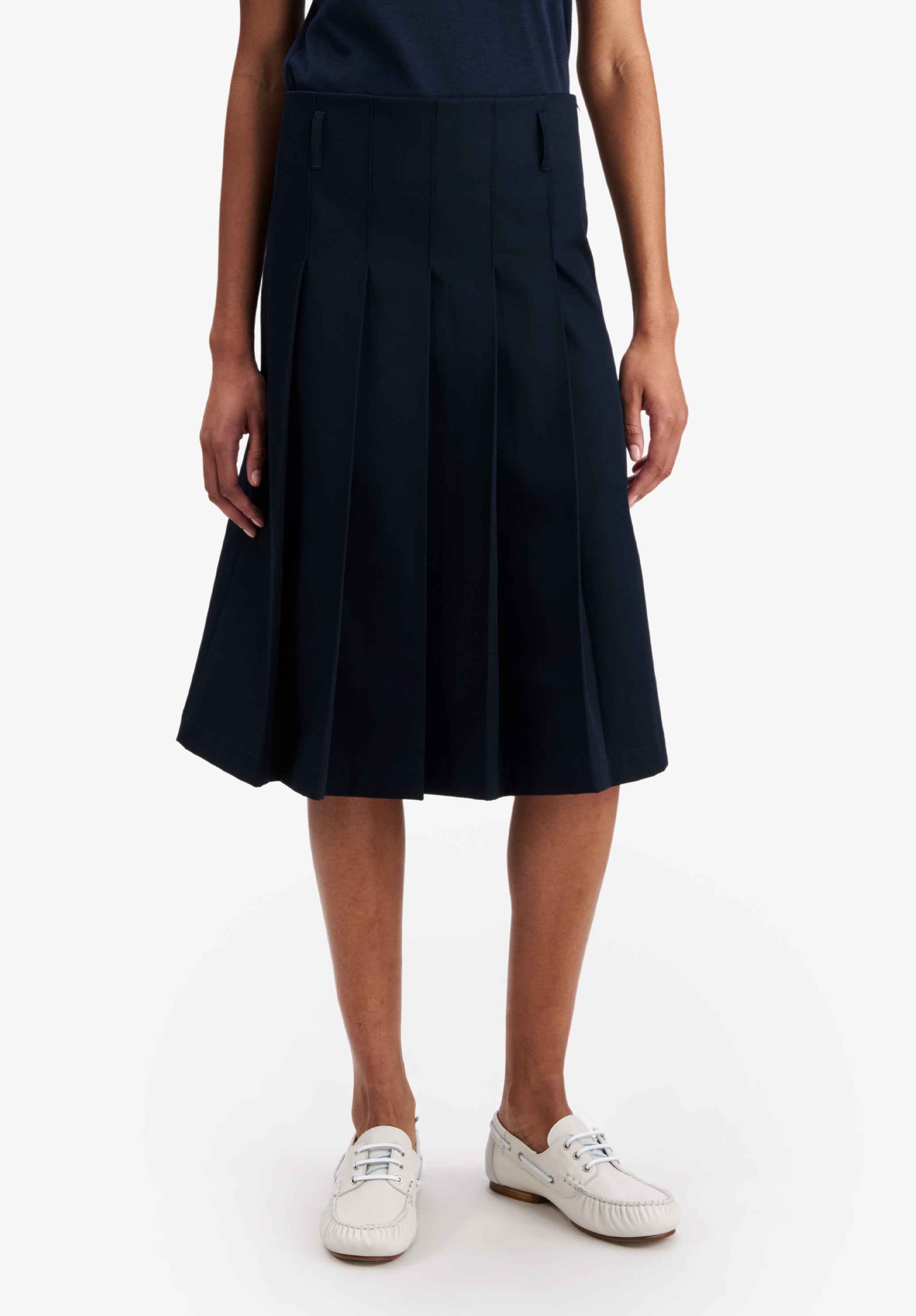 A.P.C. Plisseerock Größe 38 Marineblau Baumwolle