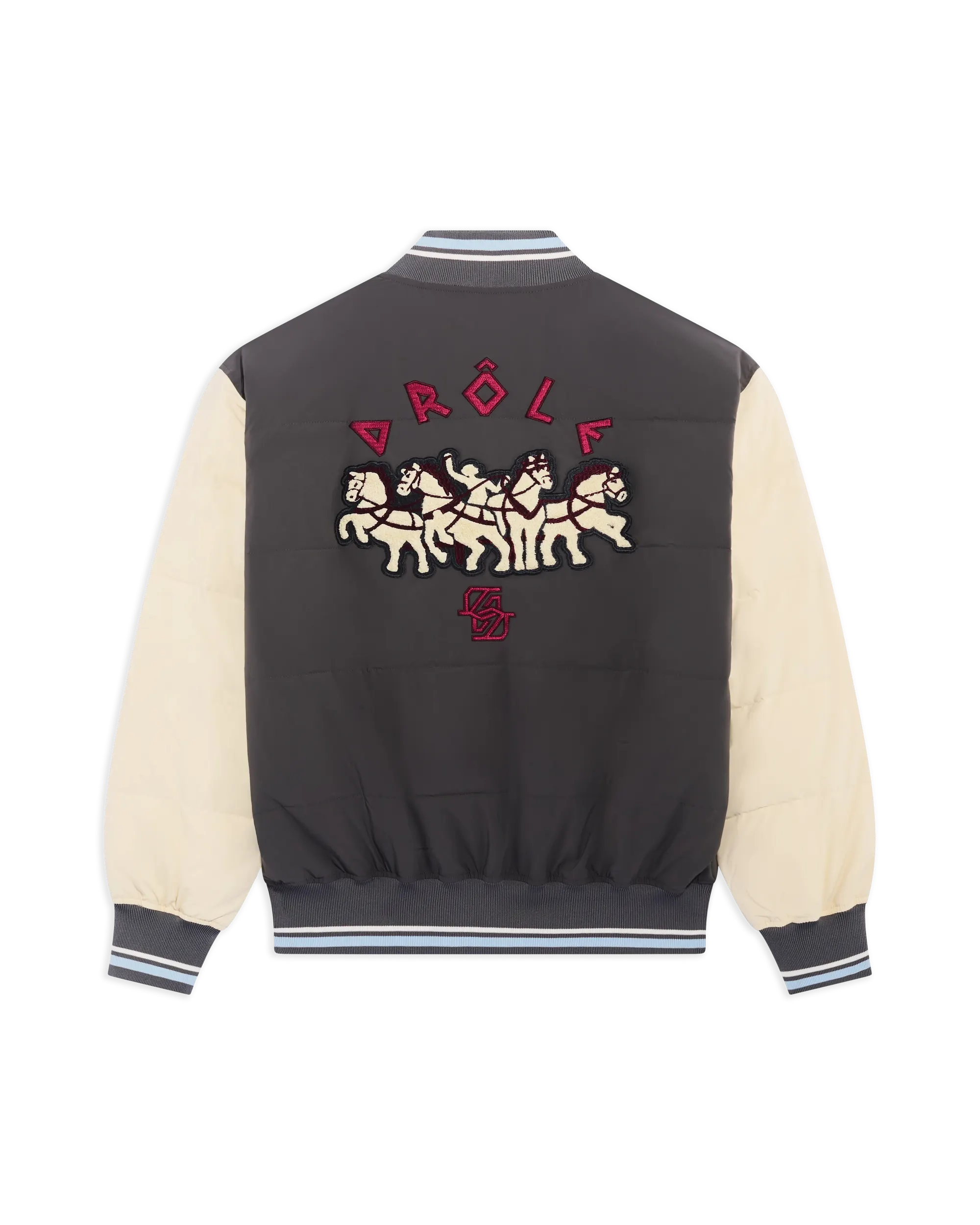 Drôle De Monsieur Horses Puffer Jacke Grau Polyester
