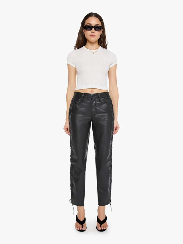 Mother Hiker Hover Lederhose schwarz High Waist