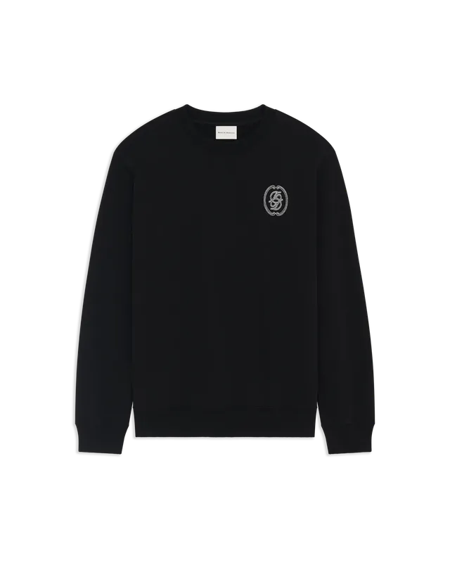 Drôle De Monsieur D Mirror Sweatshirt schwarz Baumwolle Stick