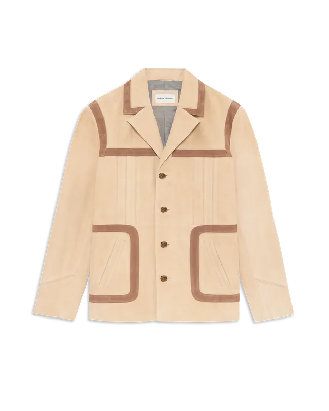 Drôle De Monsieur Leather Safari Lederjacke Beige Ziegenleder