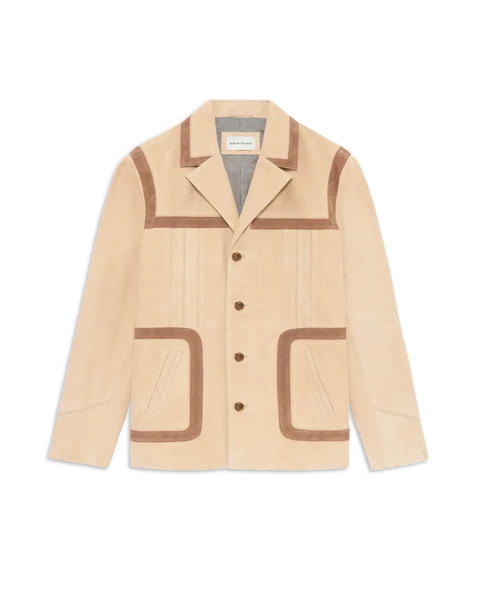 Drôle De Monsieur Leather Safari Lederjacke Beige Ziegenleder