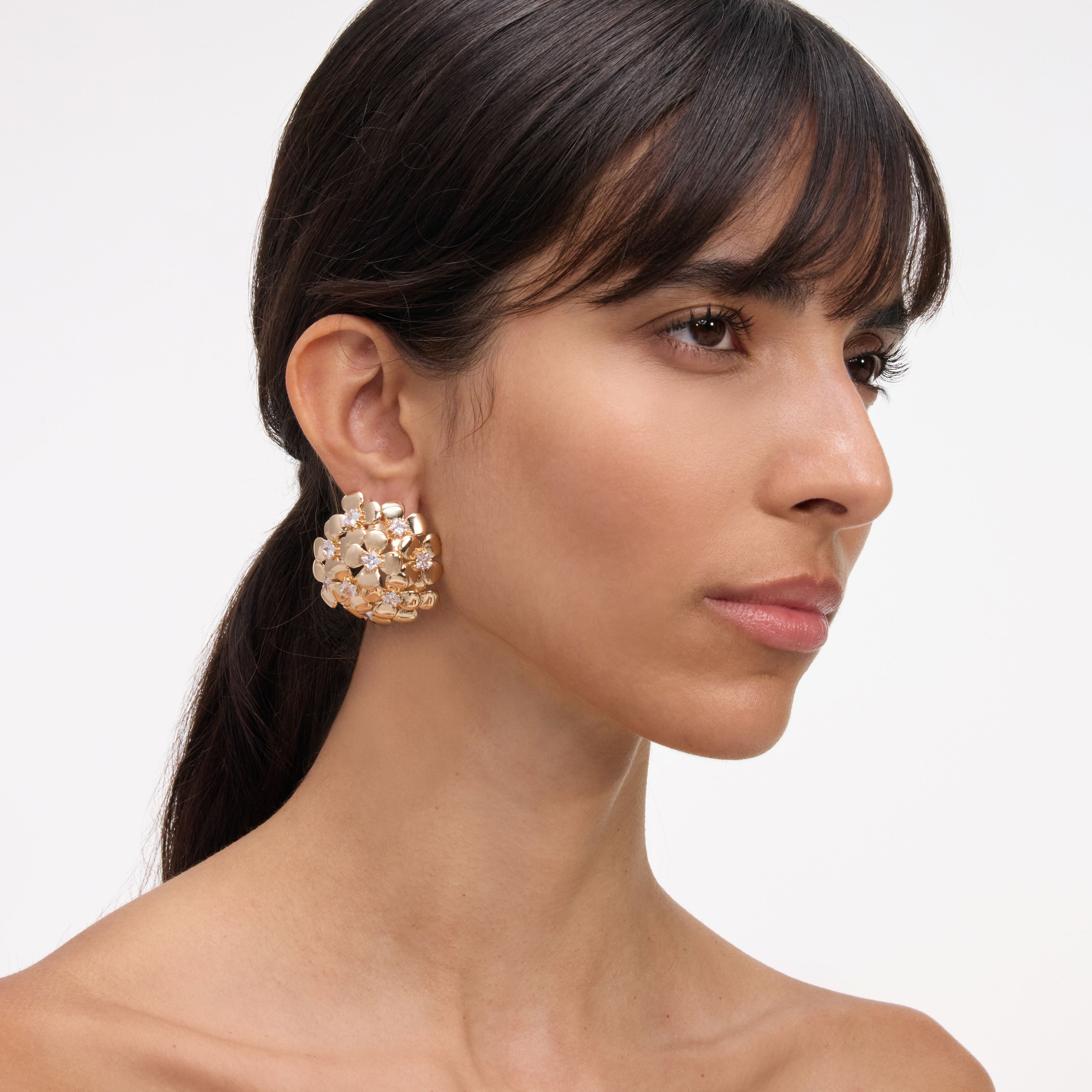 Self Portrait Gold Flower Cluster Ohrstecker Gold One Size