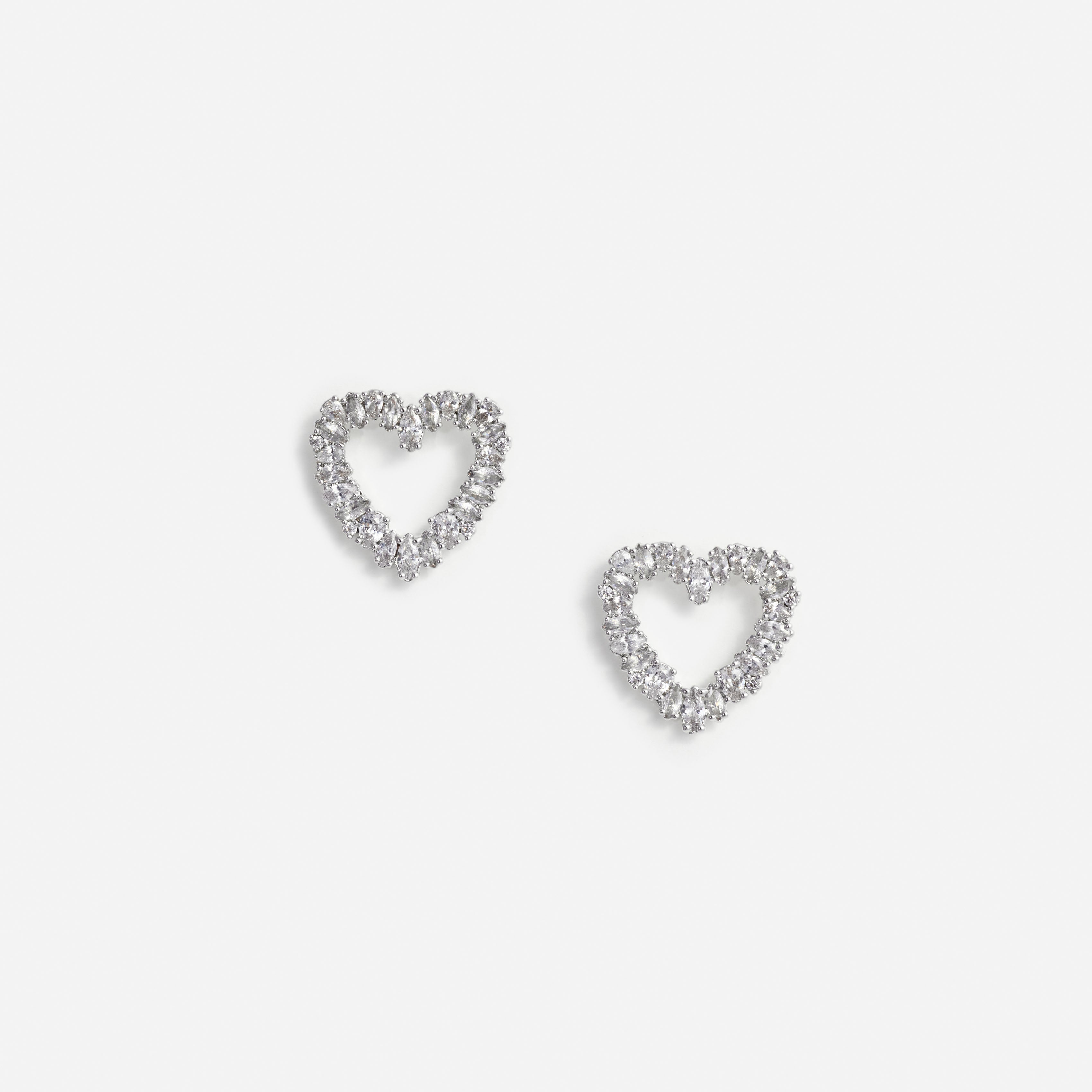 Self Portrait Mini Crystal Heart Ohrstecker Silber One Size