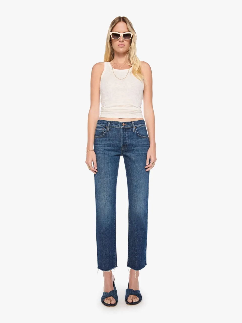 Mother Mid Rise Hiker Hover Fray Jeans That Belongs In A Museum