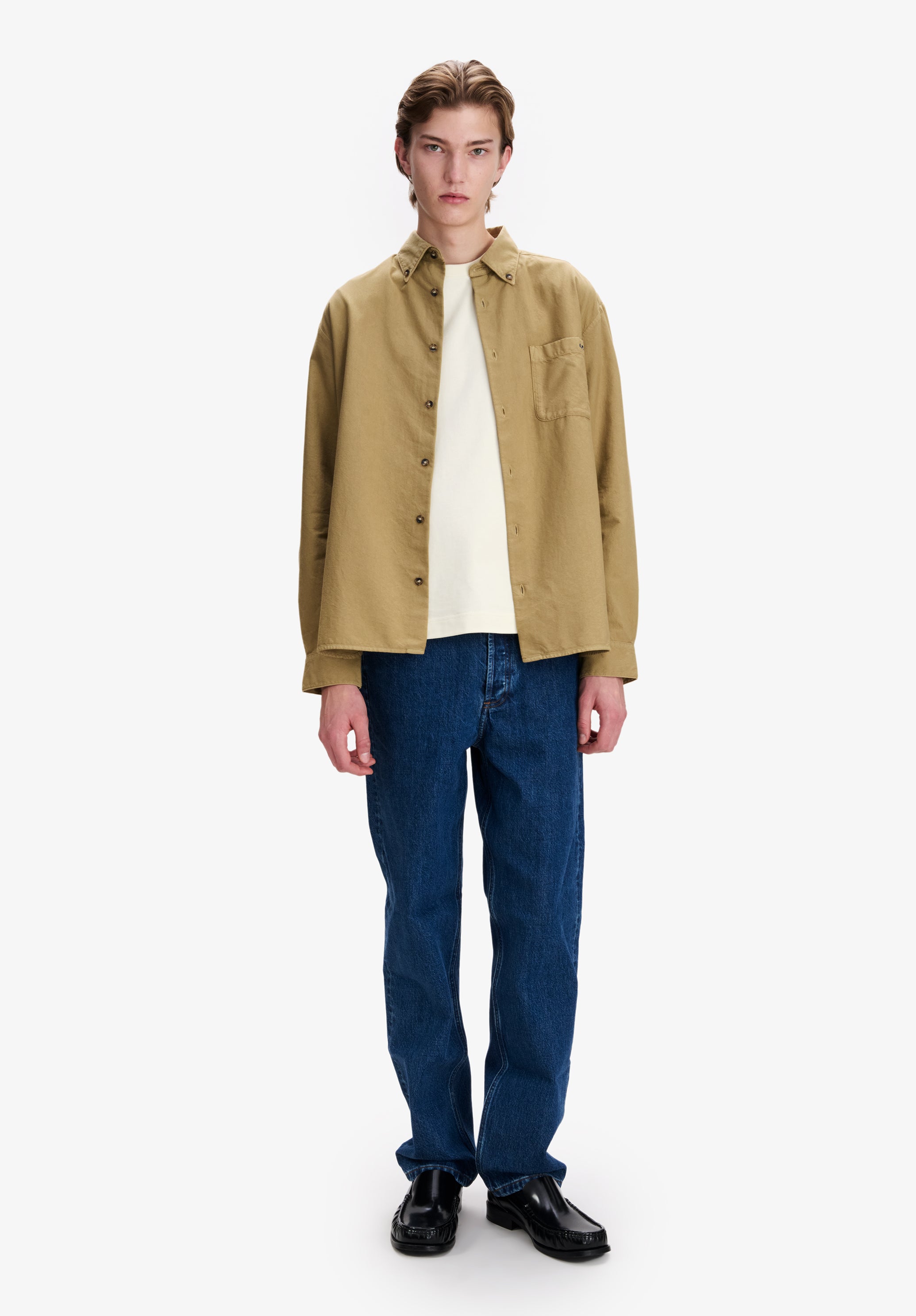 A.P.C. Oxford-Hemd Khaki Bio-Baumwolle Button-Down