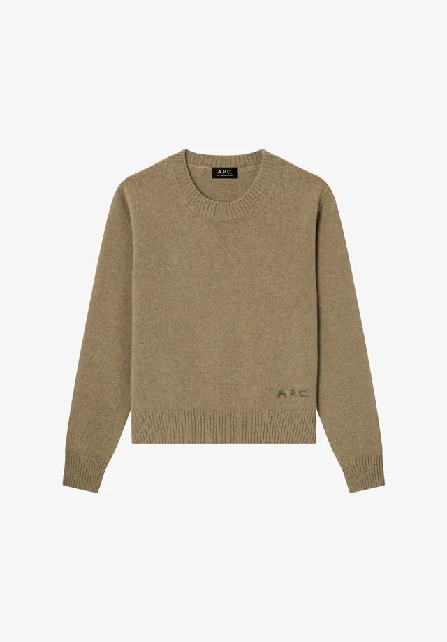 A.P.C. Boxy Wollpullover beige Rundhals M