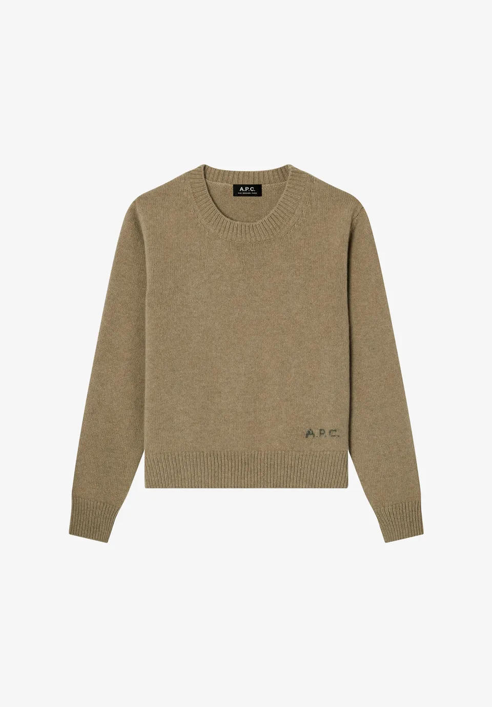 A.P.C. Boxy Wollpullover beige Rundhals M