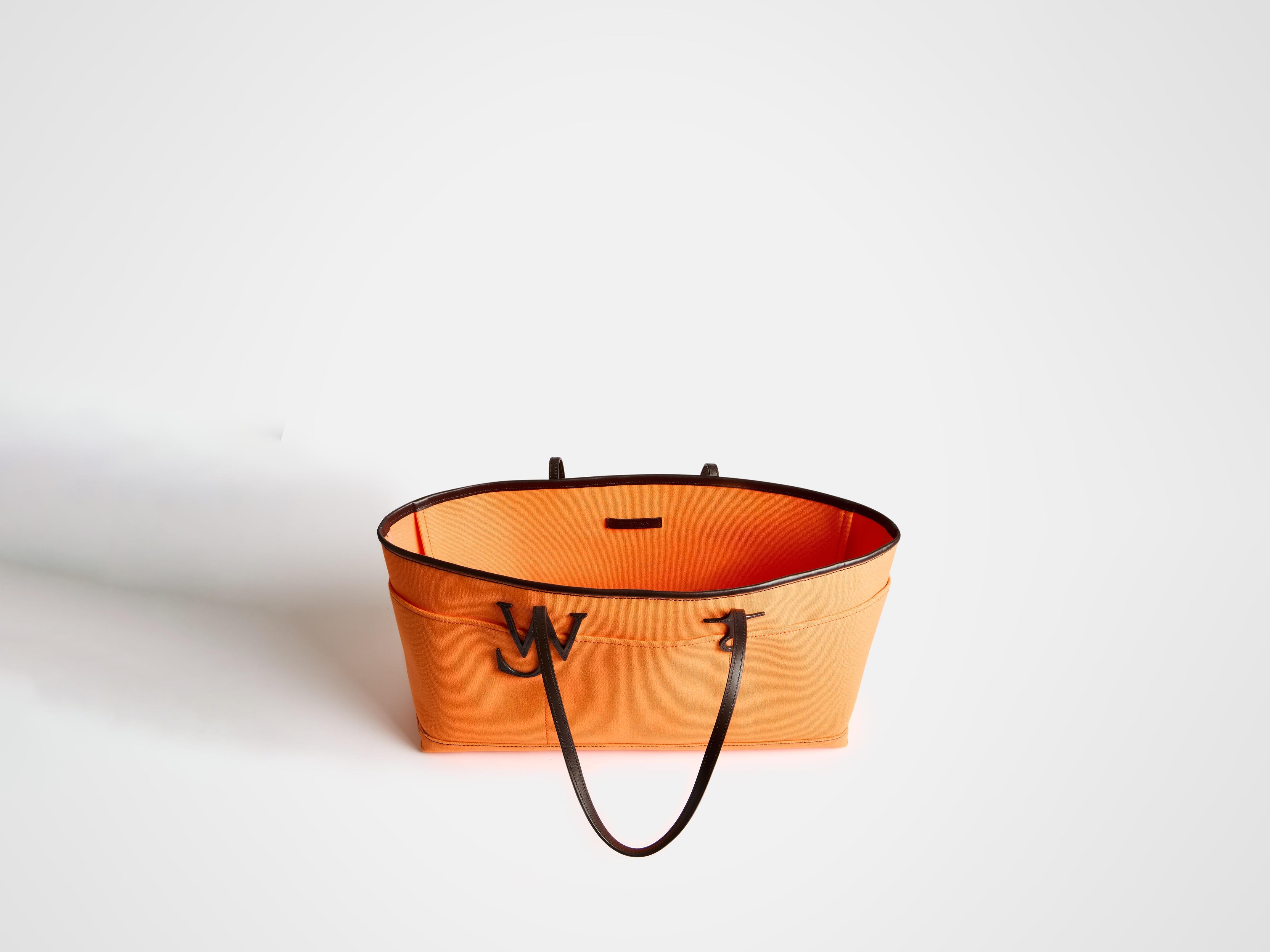 J.W.Anderson Stretch Anchor Tote Orange Canvas Leder
