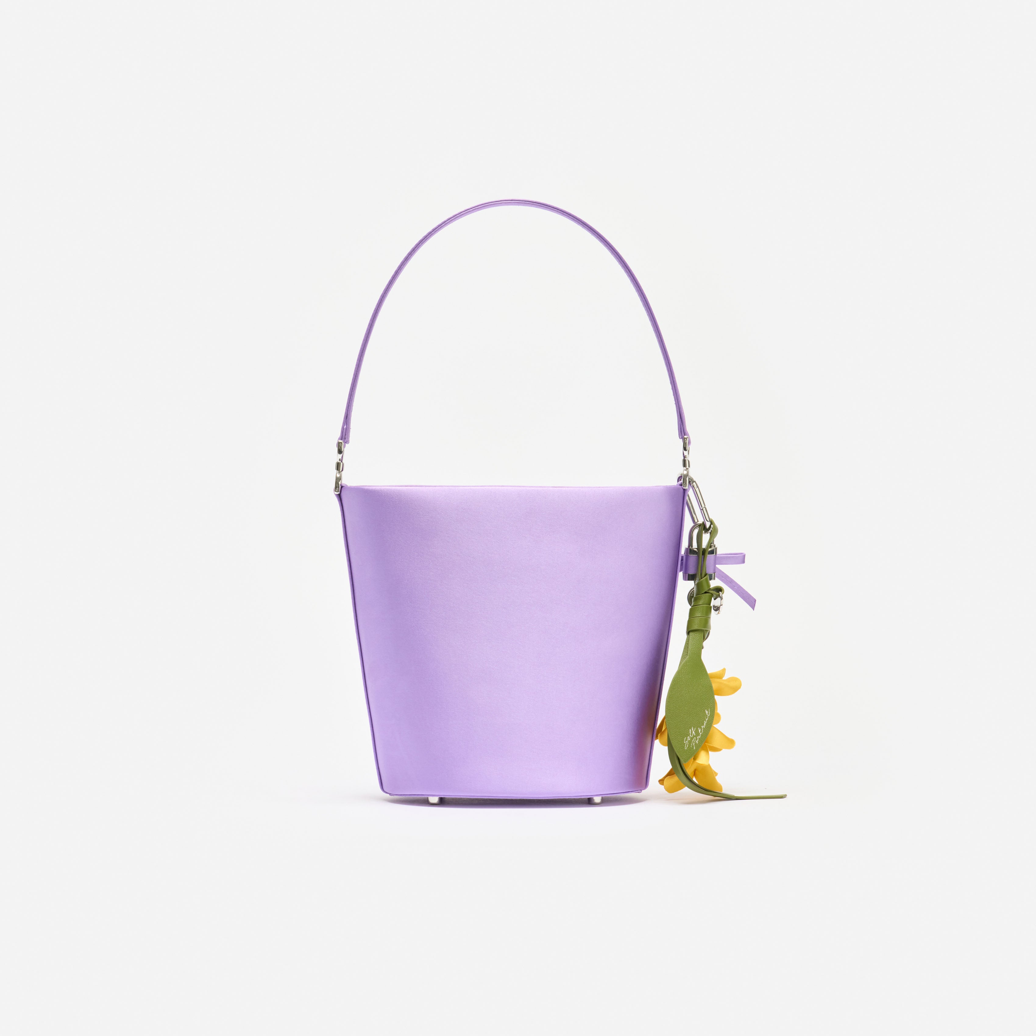 Self Portrait Lilac Satin Bucket Tasche Lila