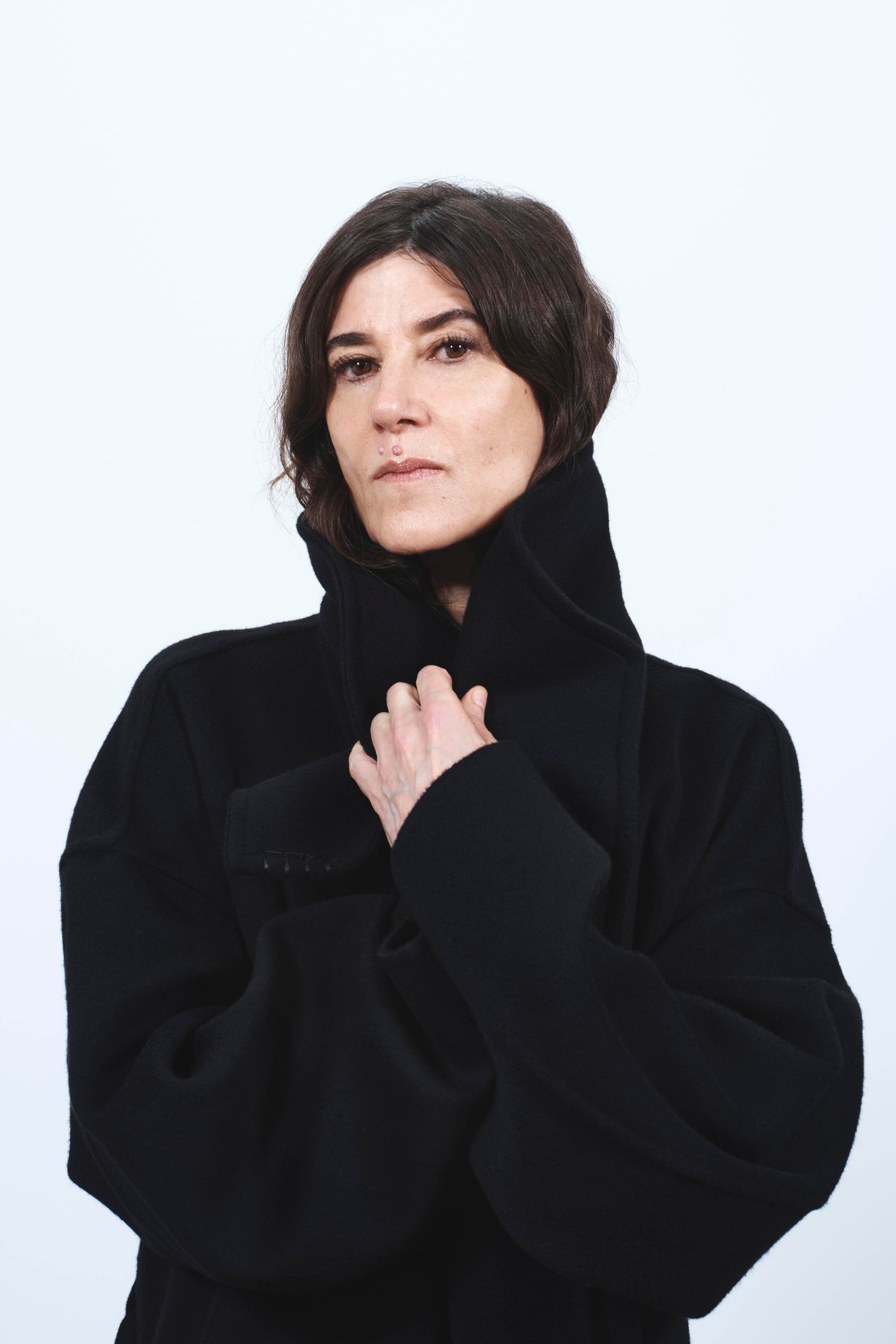 J.W.Anderson Longline Wrap Front Mantel Schwarz Doubleface