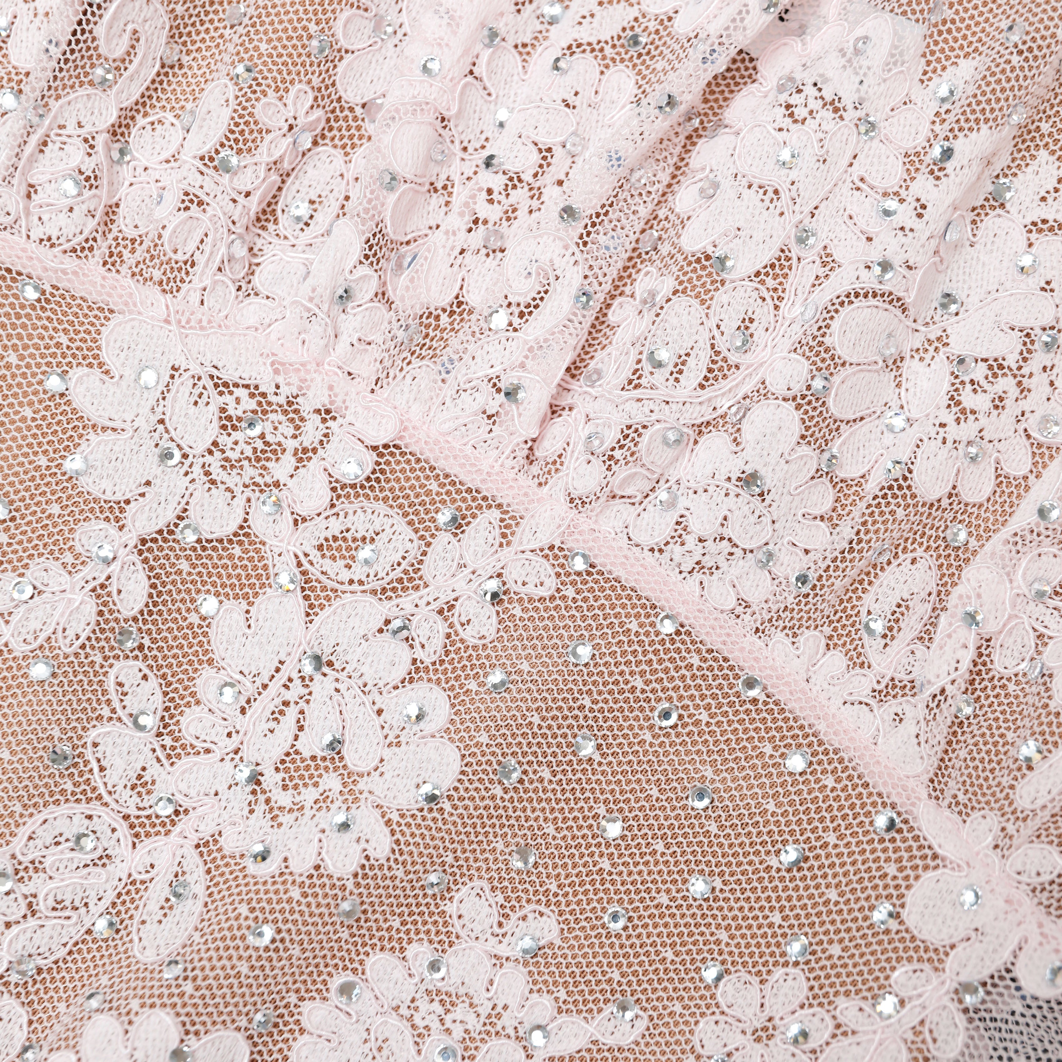 Self Portrait Pink Rhinestone Lace Midi Kleid UK 6