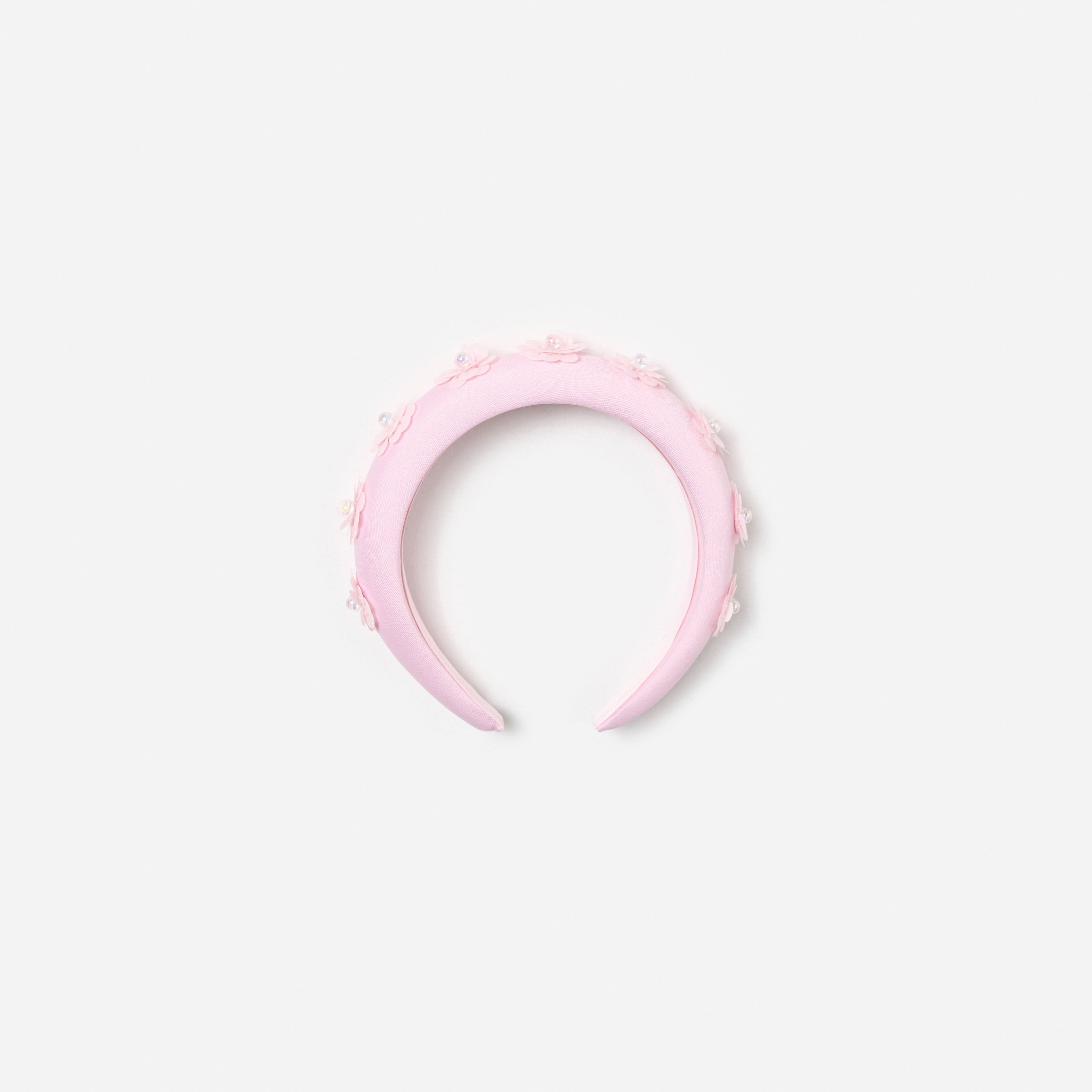 Self Portrait Pink Sequin Flower Haarreif Rosa One Size Pailletten