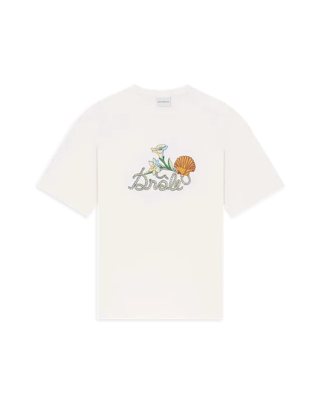 Drôle De Monsieur Drôle Shell T-Shirt Off-White Regular Baumwolle