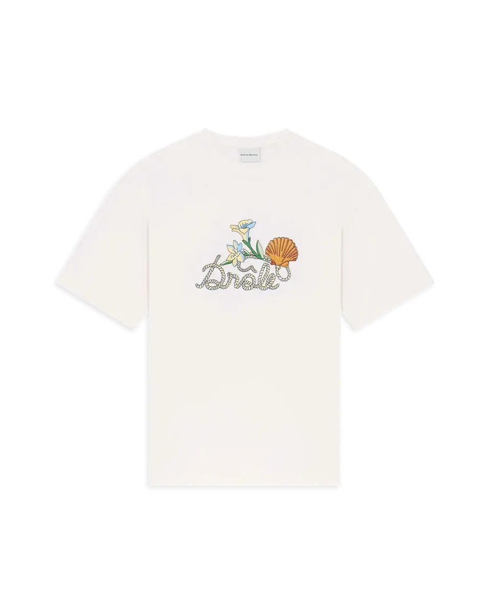 Drôle De Monsieur Drôle Shell T-Shirt Off-White Regular Baumwolle