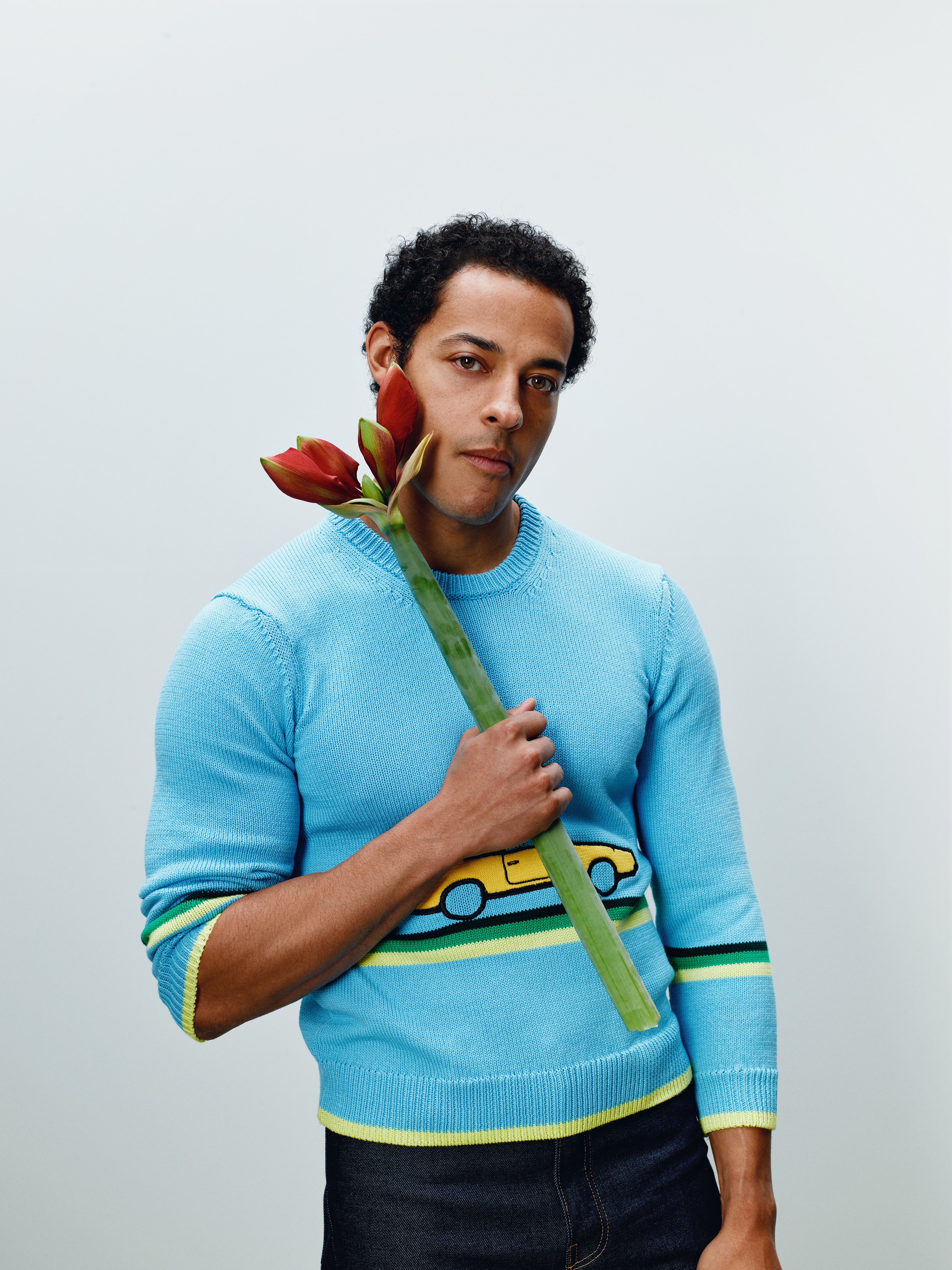 J.W.Anderson Car Jumper Pullover Hellblau Baumwolle