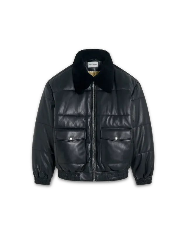 Drôle De Monsieur Le Blouson Cuir Lederjacke Schwarz Lamm