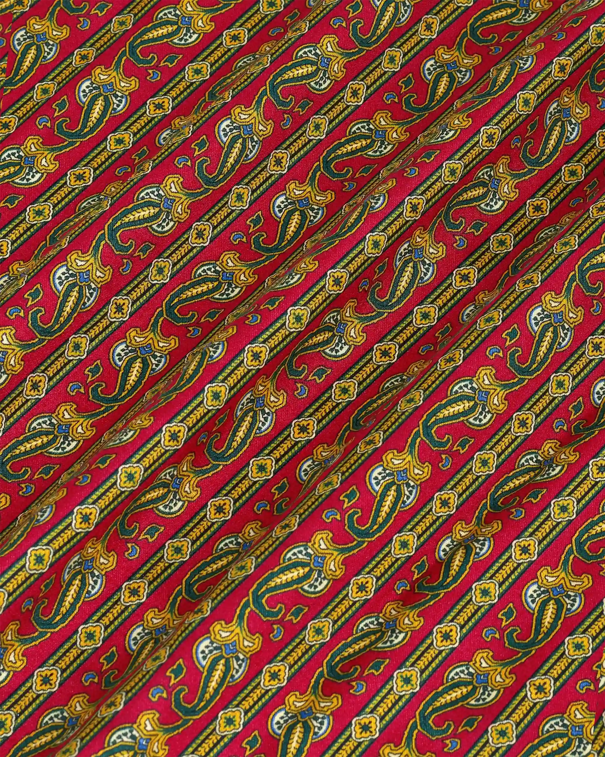 Drôle De Monsieur Paisley Hemd Rot Viskose Loose Fit