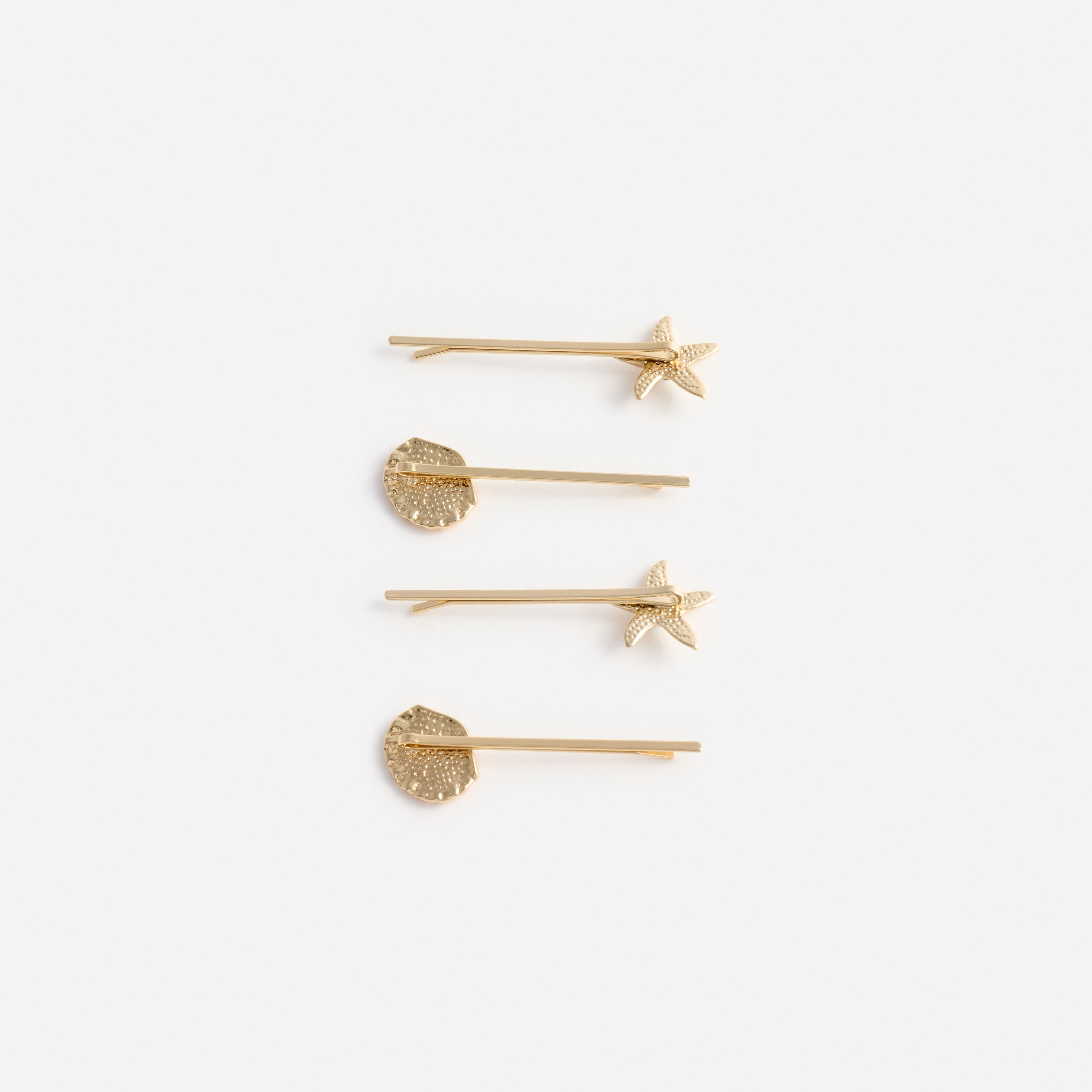Self Portrait Hair Accessories Gold Shell Hair Slides Haarspange