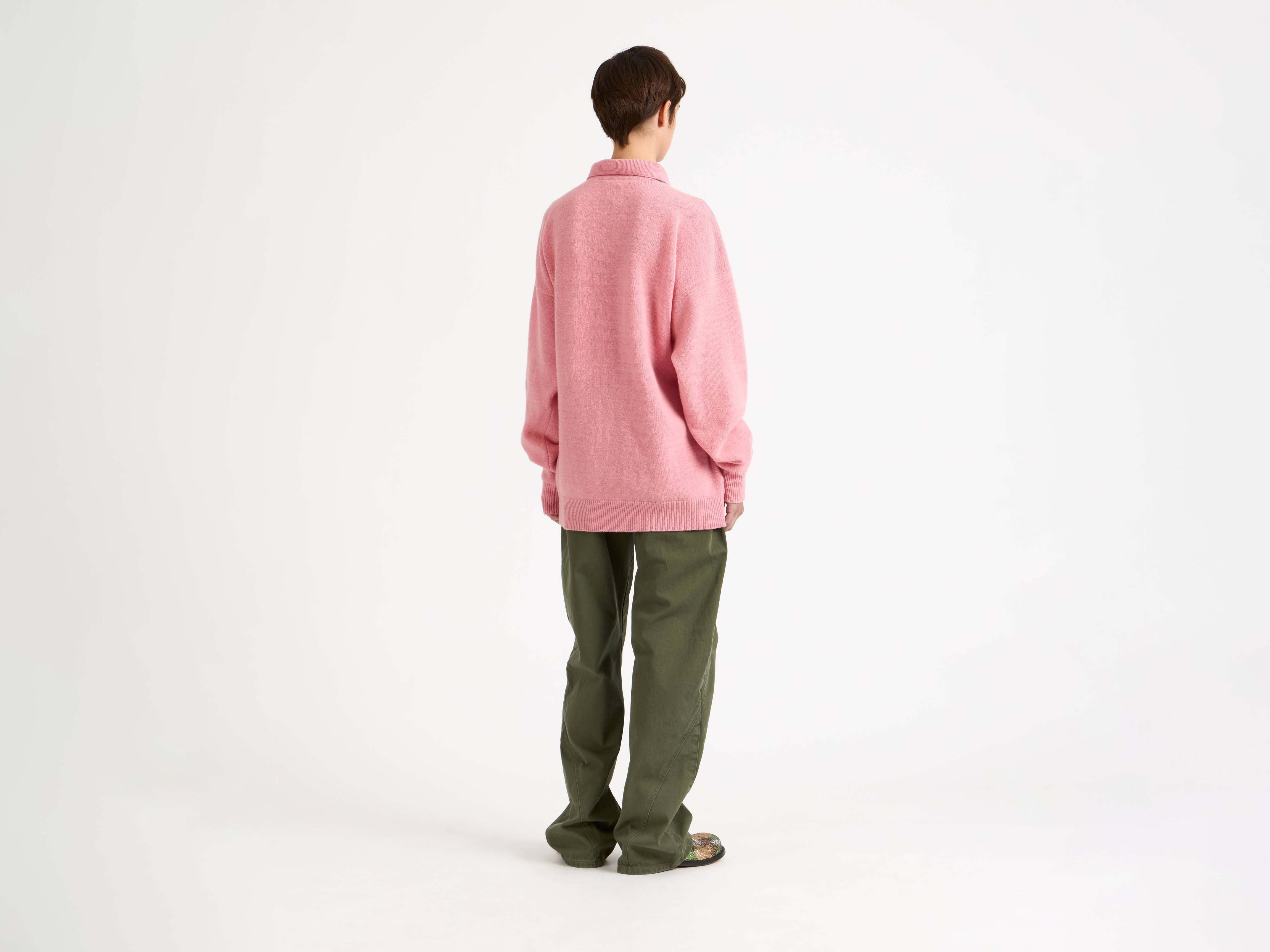 J.W.Anderson x Pringle Argyle Polo Top Bubblegum Wolle