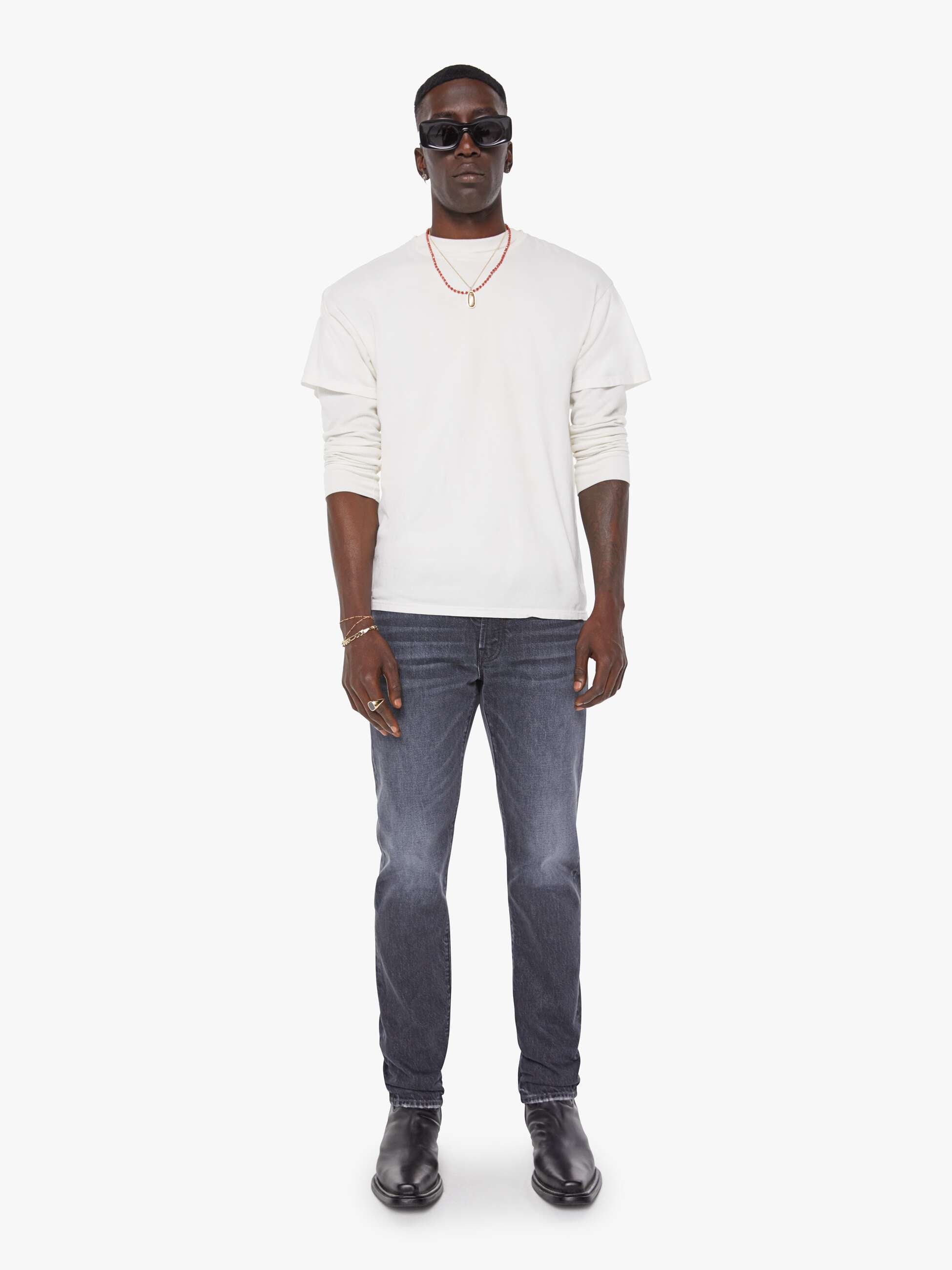 Mother Denim The Mega Neat Jeans Schwarz Baumwolle