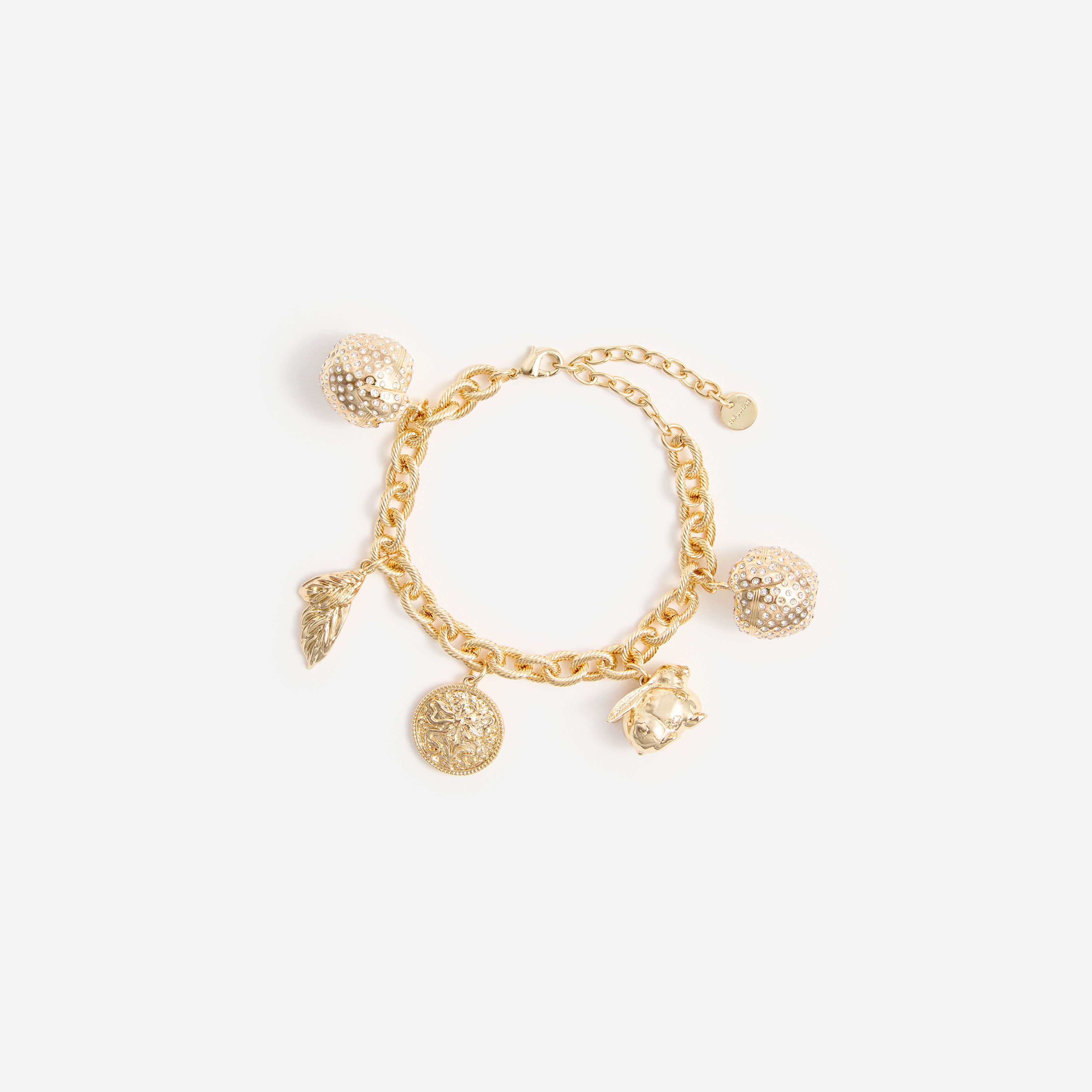 Self Portrait Gold Charm Armband Gold Messing One Size
