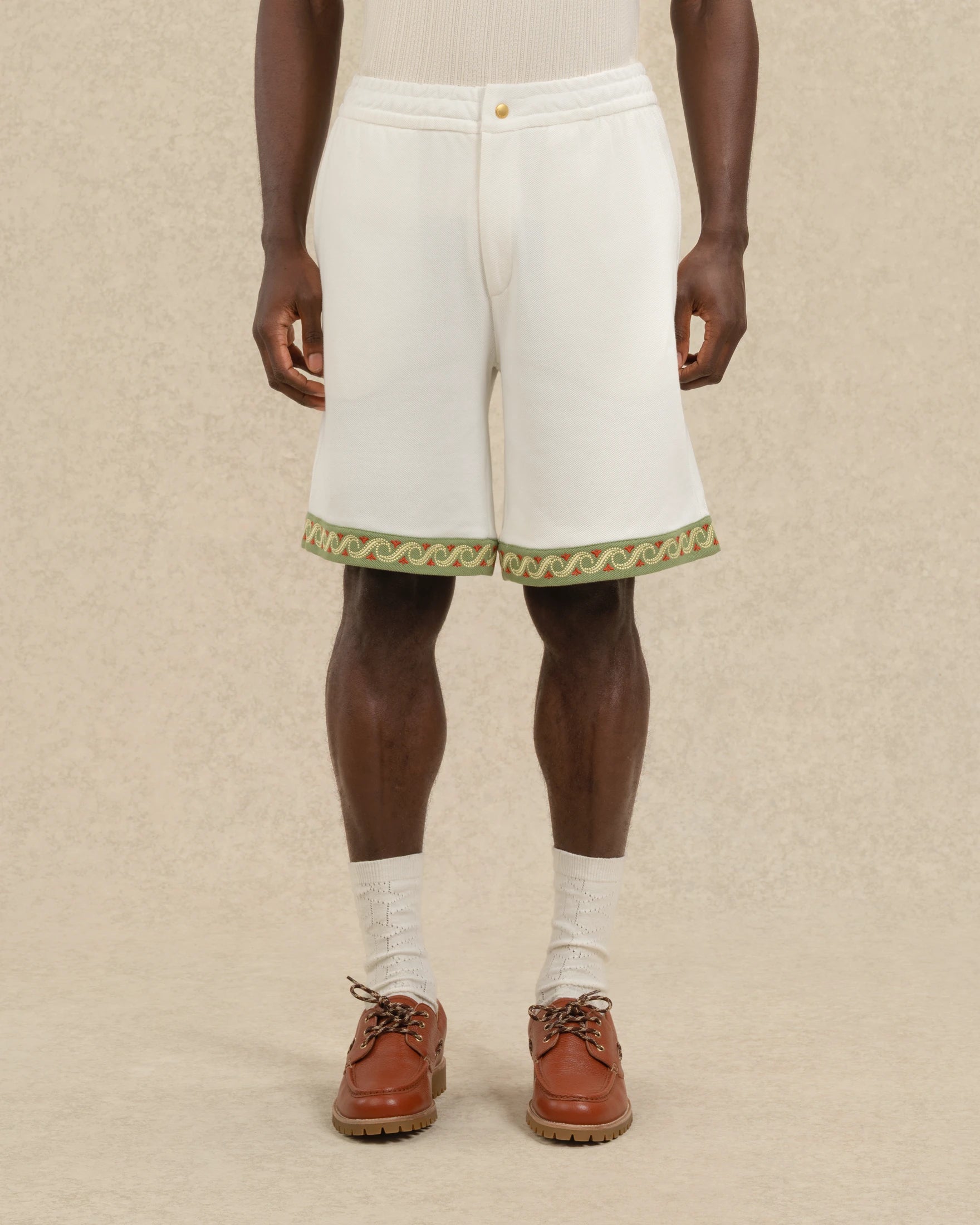 Drôle De Monsieur Short Piqué Brodé Shorts Off-White Baumwolle