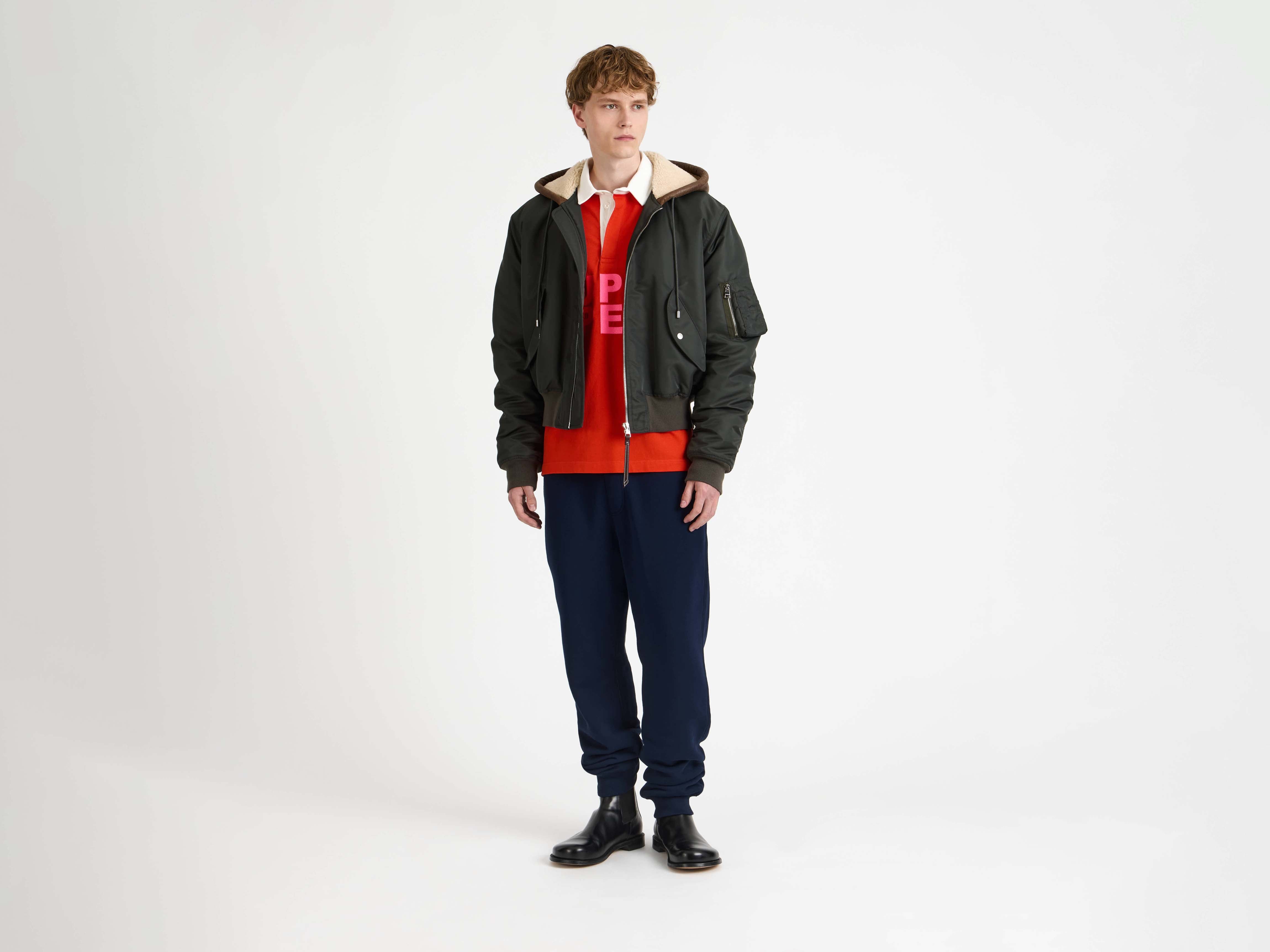 J.W.Anderson Hooded Bomber Jacke Herren Dunkelkhaki Kapuze