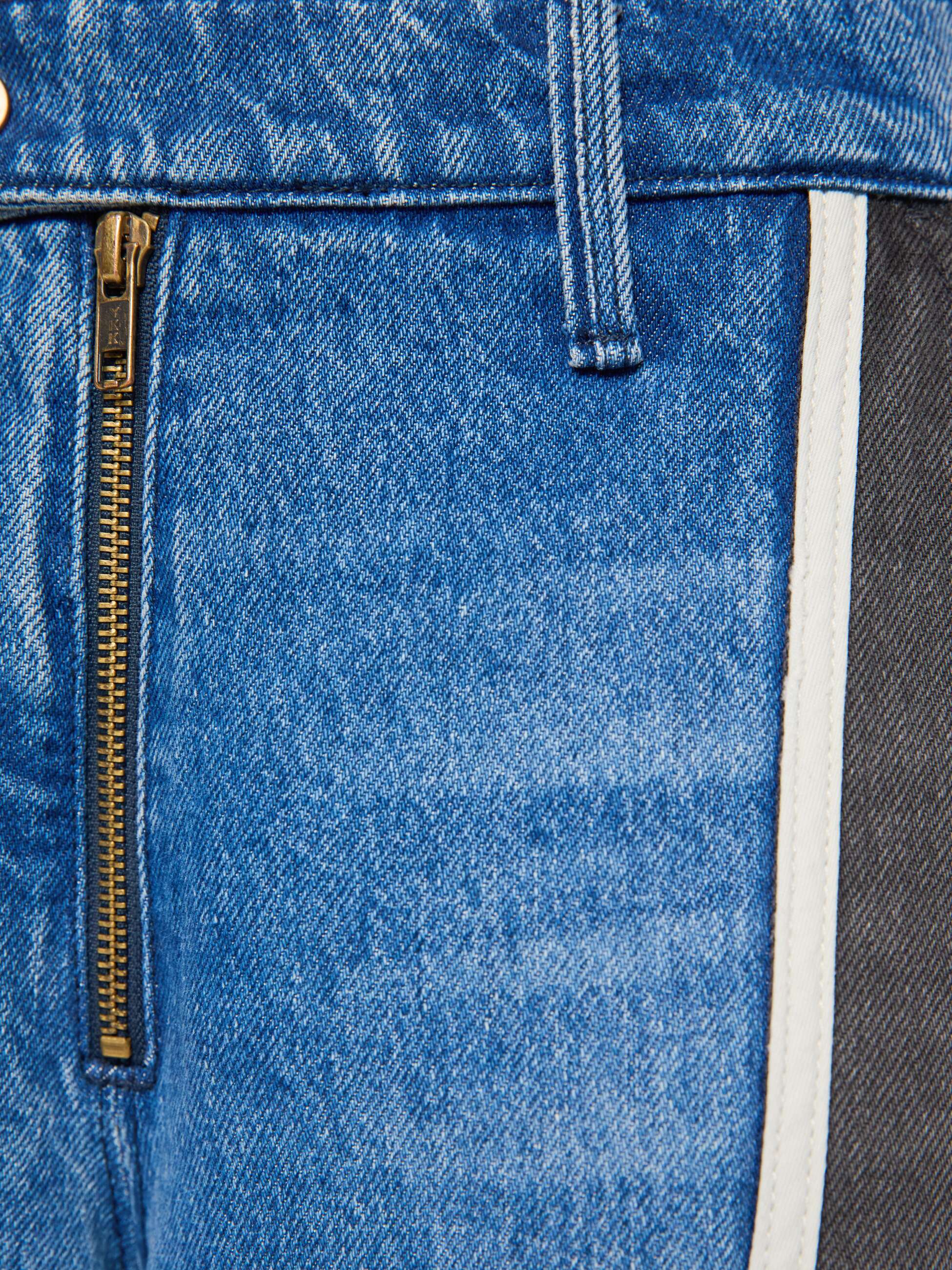 Mother SNACKS Moto Smoothie Sneak Jeans Quik Blau Wide Leg