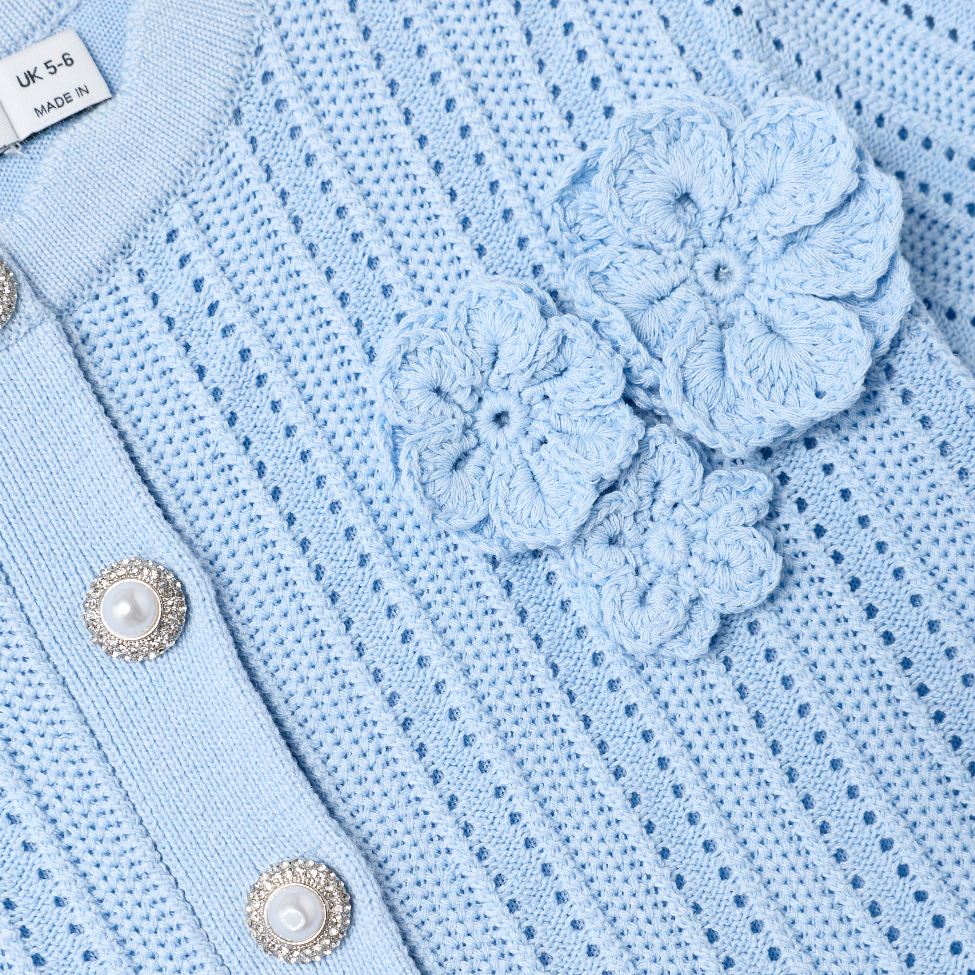 Self Portrait Dresses Blue Tiered Knit Kleid Blau 5/6 Jahre