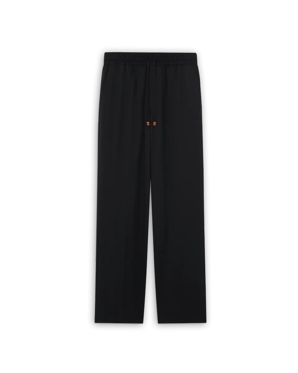 Drôle De Monsieur Pantalon Droit Hose Schwarz Wolle