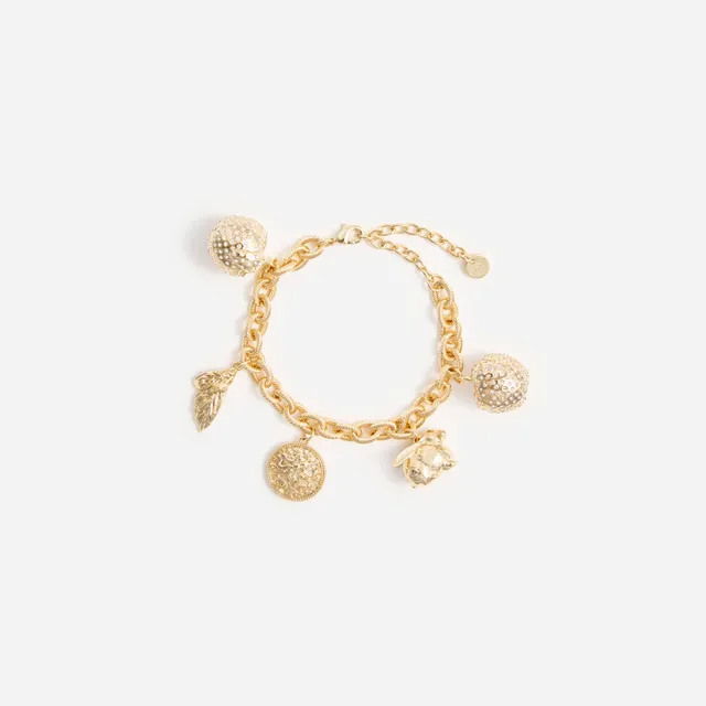 Self Portrait Gold Charm Armband Gold Messing One Size