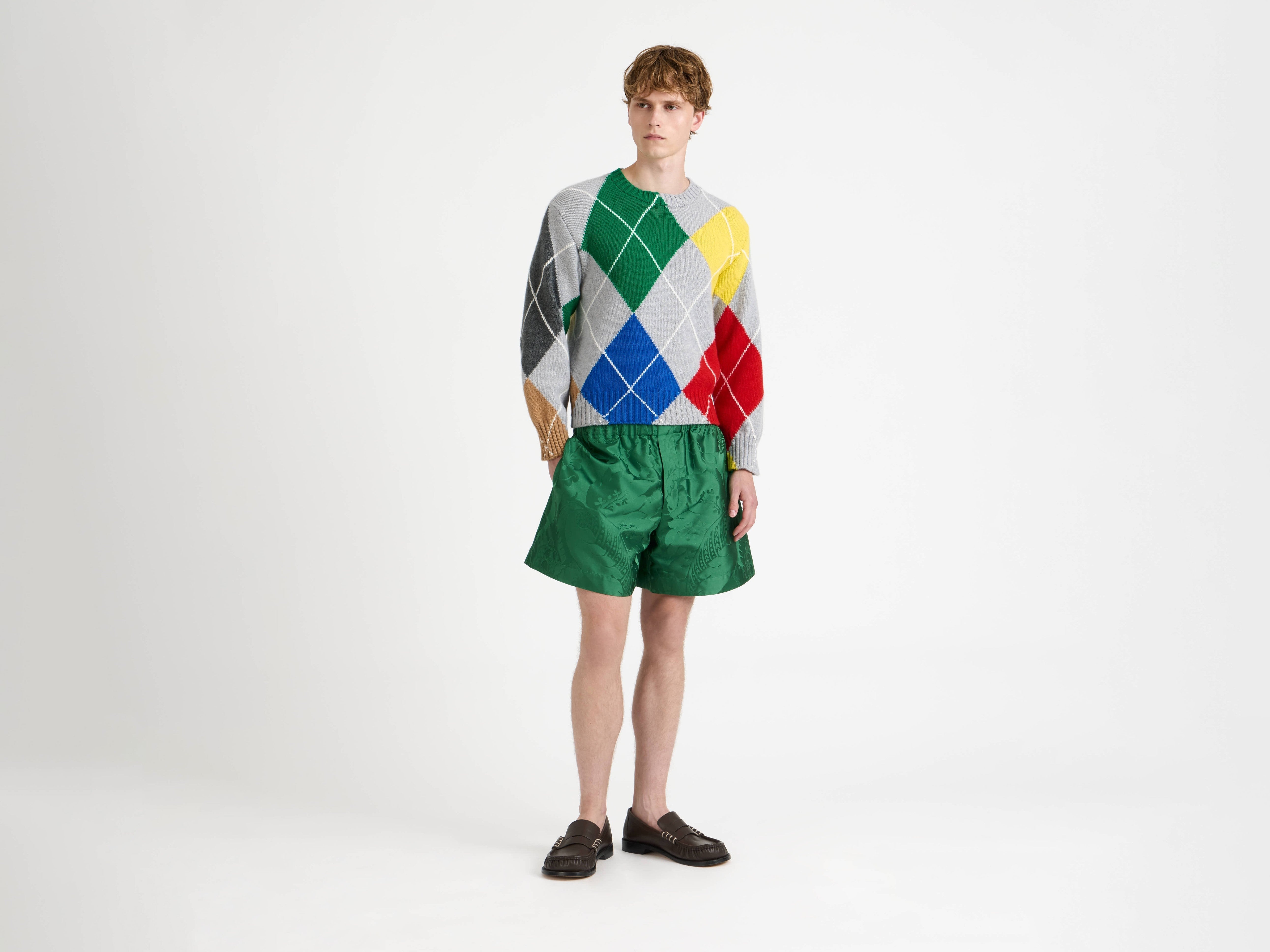 J.W.Anderson Pringle Argyle Pullover Grau Herren Wolle