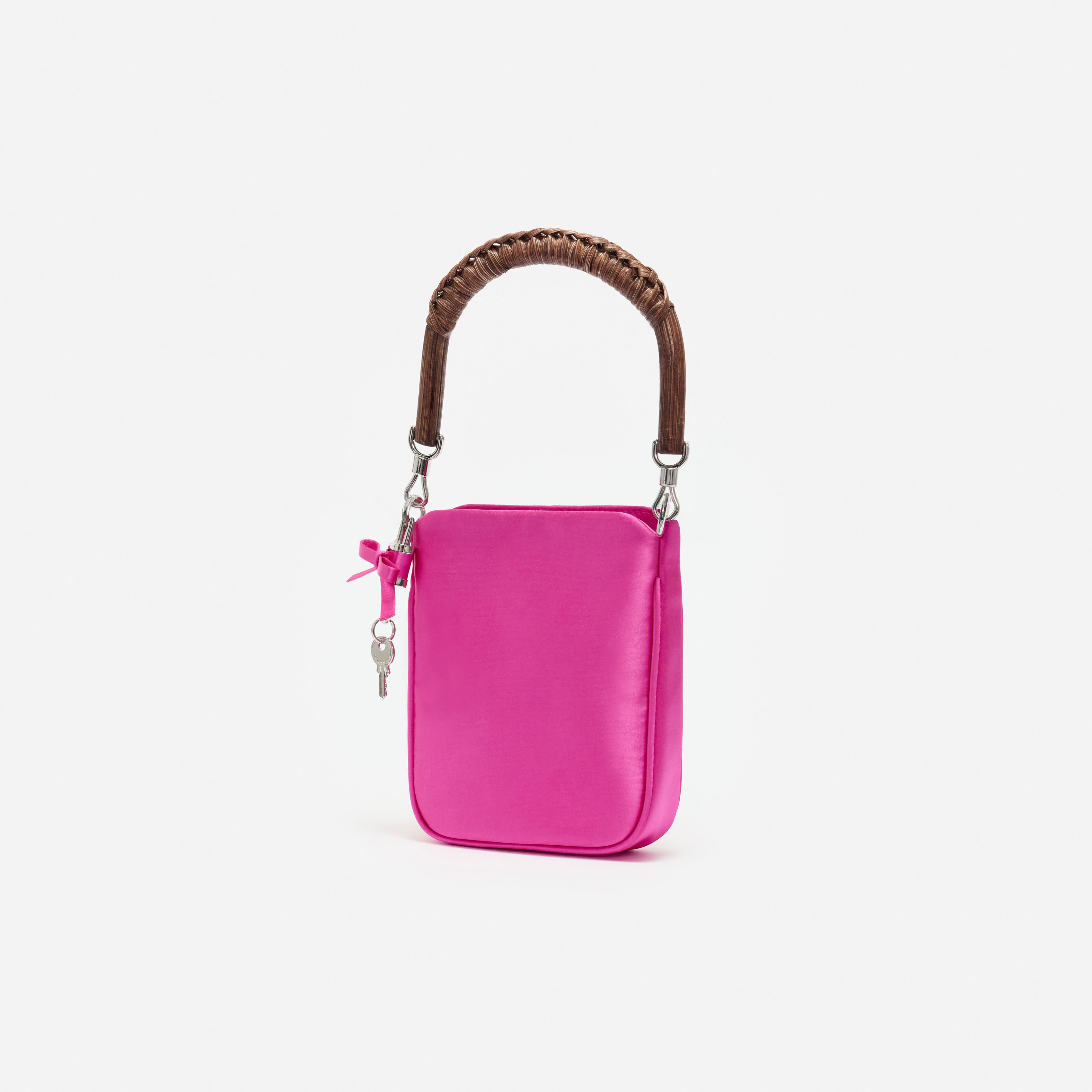 Self Portrait Pink Satin Mini Tote Tasche Pink One Size